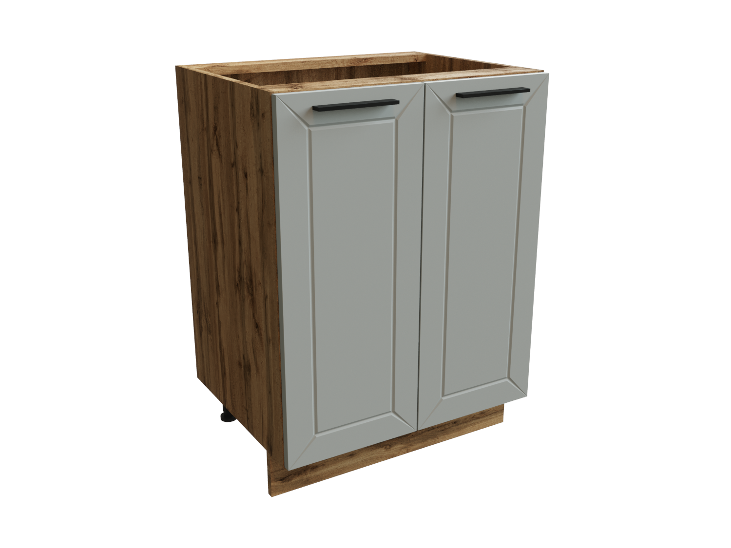 Изображение товара Напольный шкаф Глетчер нижний 60x81.60x47.80 см фасад белый МДФ каркас дуб вотан ЛДСП Сурская Мебель