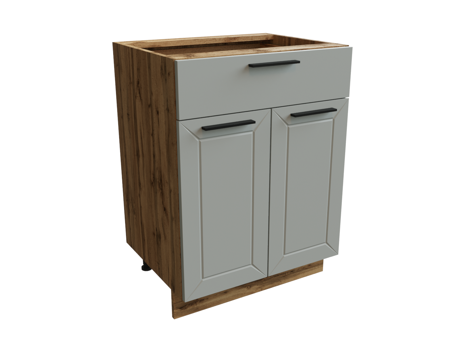 Изображение товара Напольный шкаф Глетчер 1 ящик 60x81.6x47.8 см белый Дуб Вотан МДФ ЛДСП