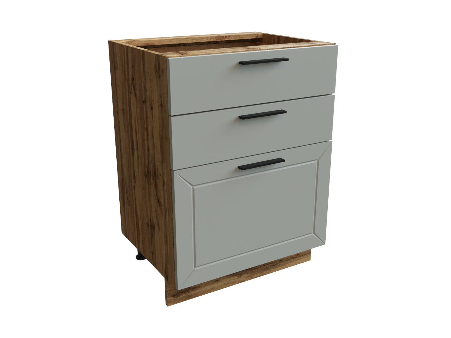 Изображение товара Напольный шкаф Глетчер 60x81.6x47.8 см с 3 ящиками и белым фасадом