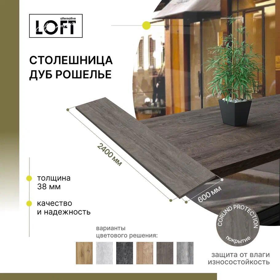 Изображение товара Кухонная столешница Alternative 240х60х3.8 см влагостойкая из ДСП с кромкой