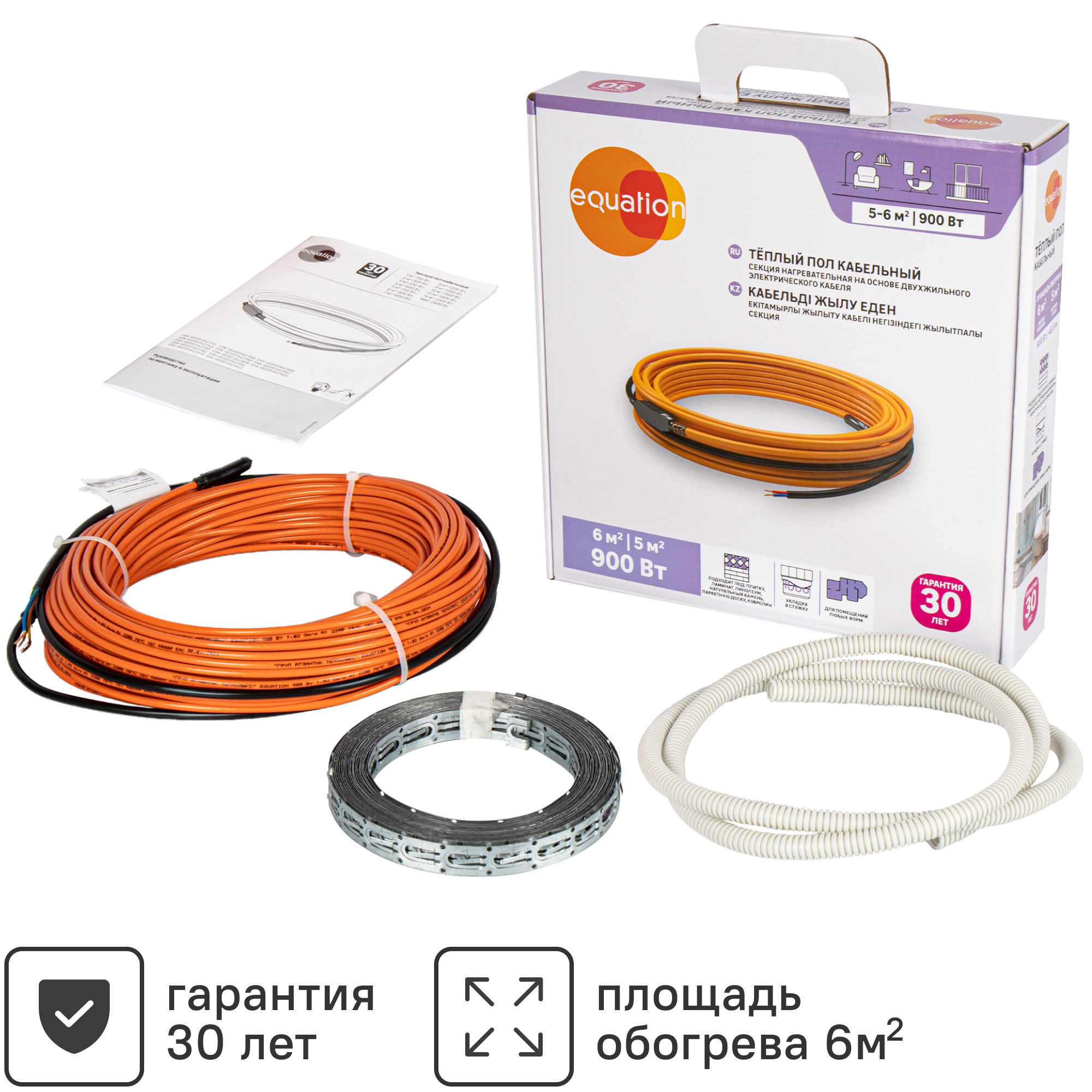 Изображение товара Нагревательный кабель для пола Equation 48.5 м 900 Вт