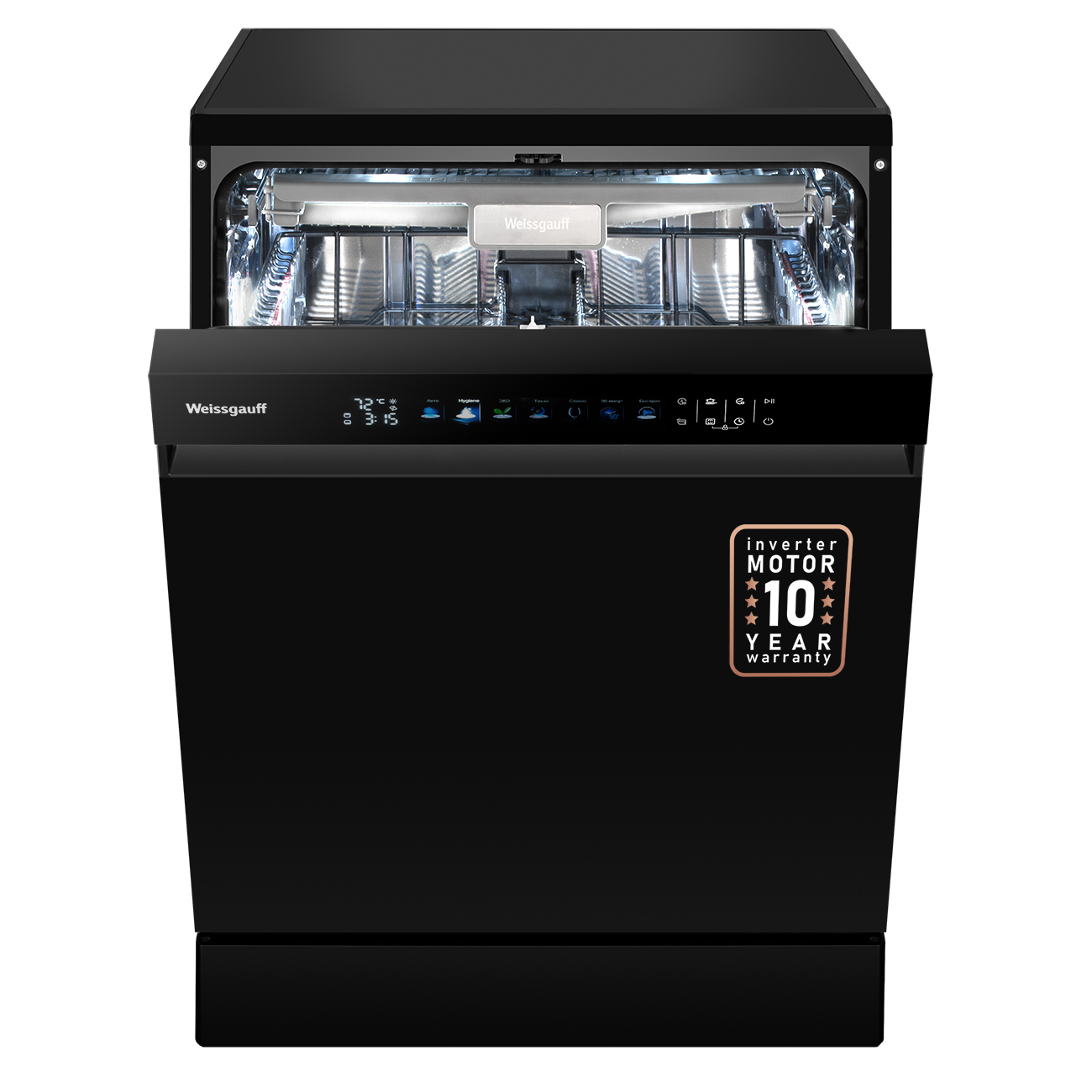 Изображение товара Отдельностоящая посудомоечная машина Weissgauff DW 6160 Inverter AutoOpen 16 комплектов