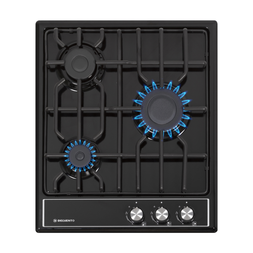 Изображение товара Газовая варочная панель Delvento V45V30B088 3 конфорки черная встраиваемая