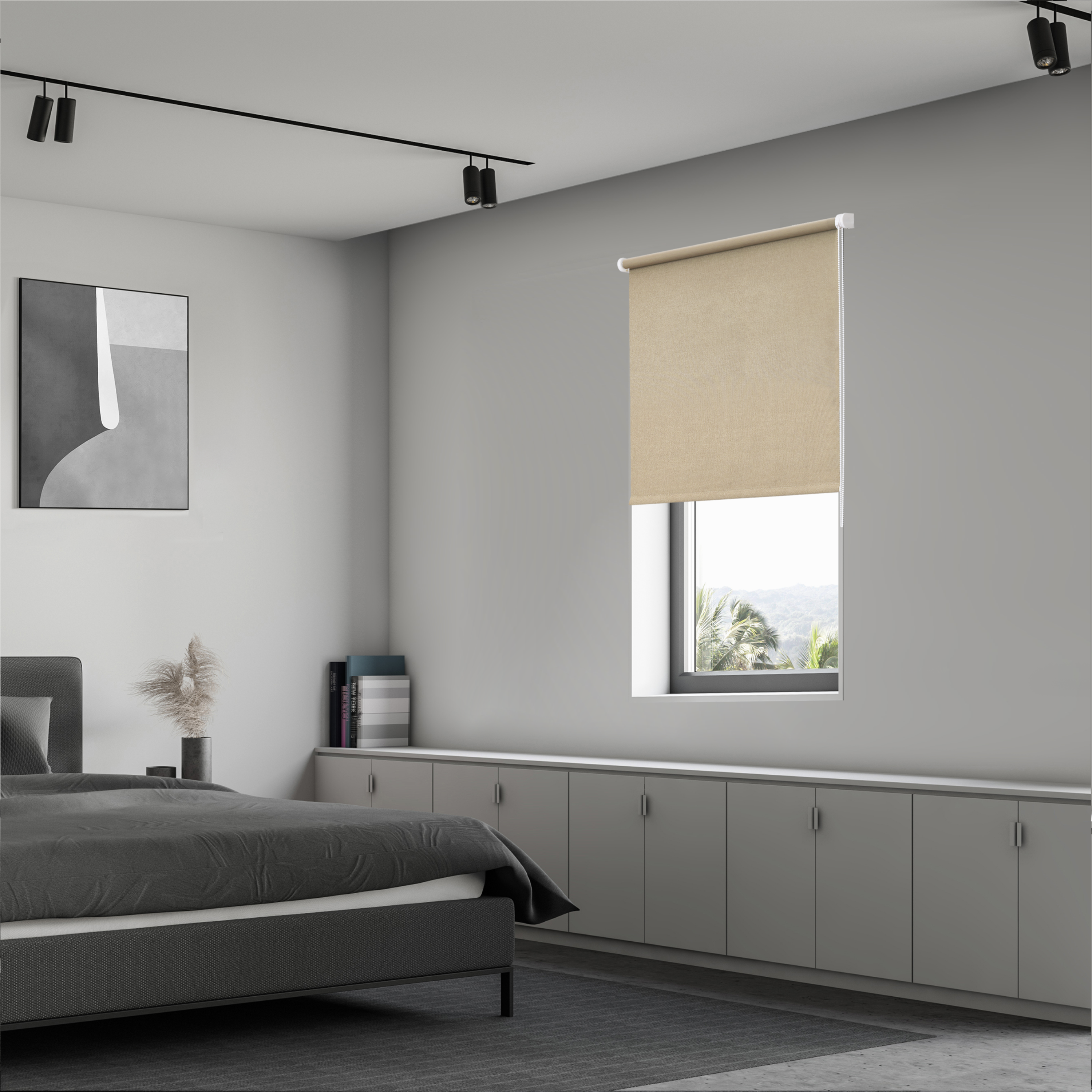 Штора рулонная блэкаут KREAFORTA Karelia 60x160 см бежевая - 7