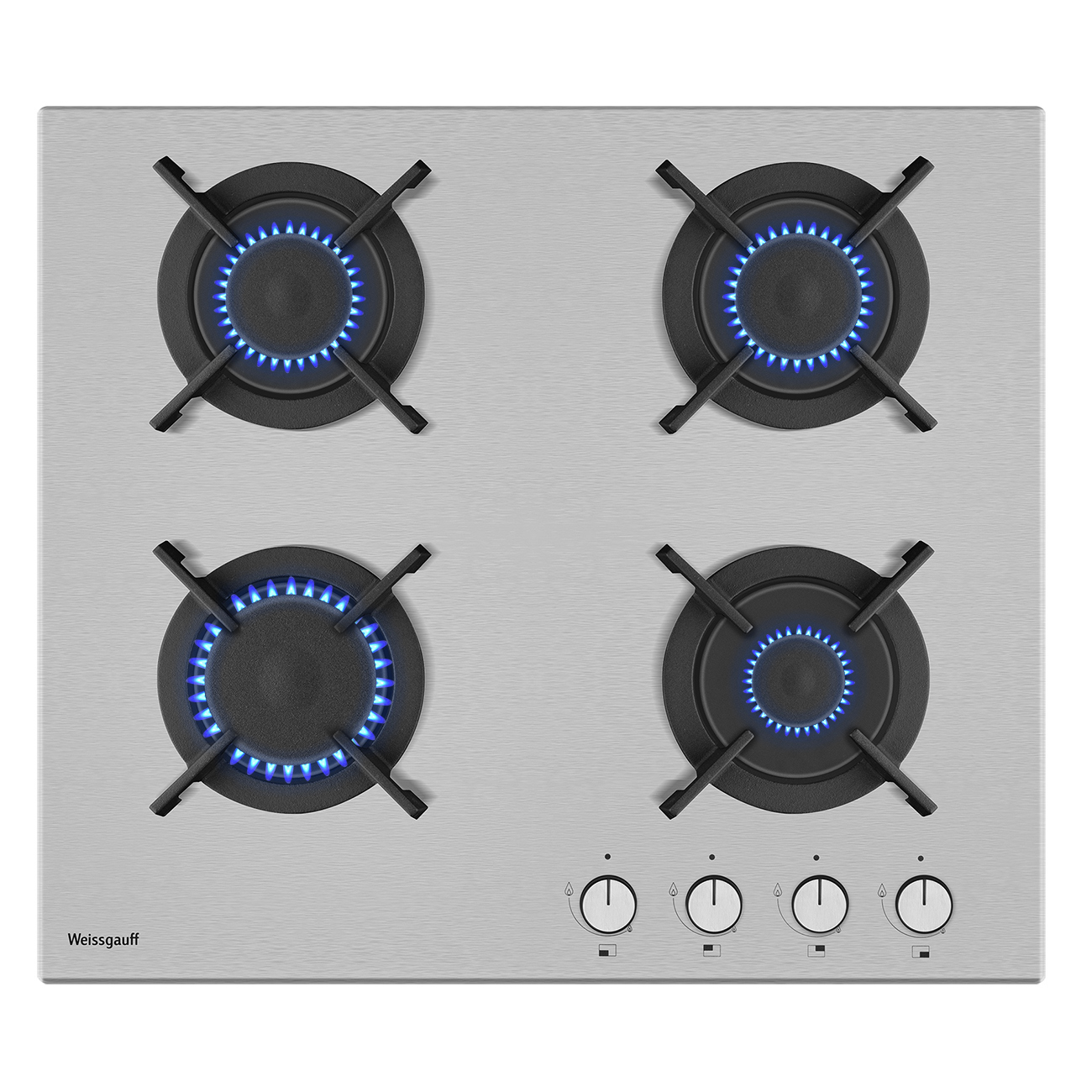 Изображение товара Газовая варочная панель Weissgauff HGG 640 XRV 60 см 4 конфорки нержавеющая сталь