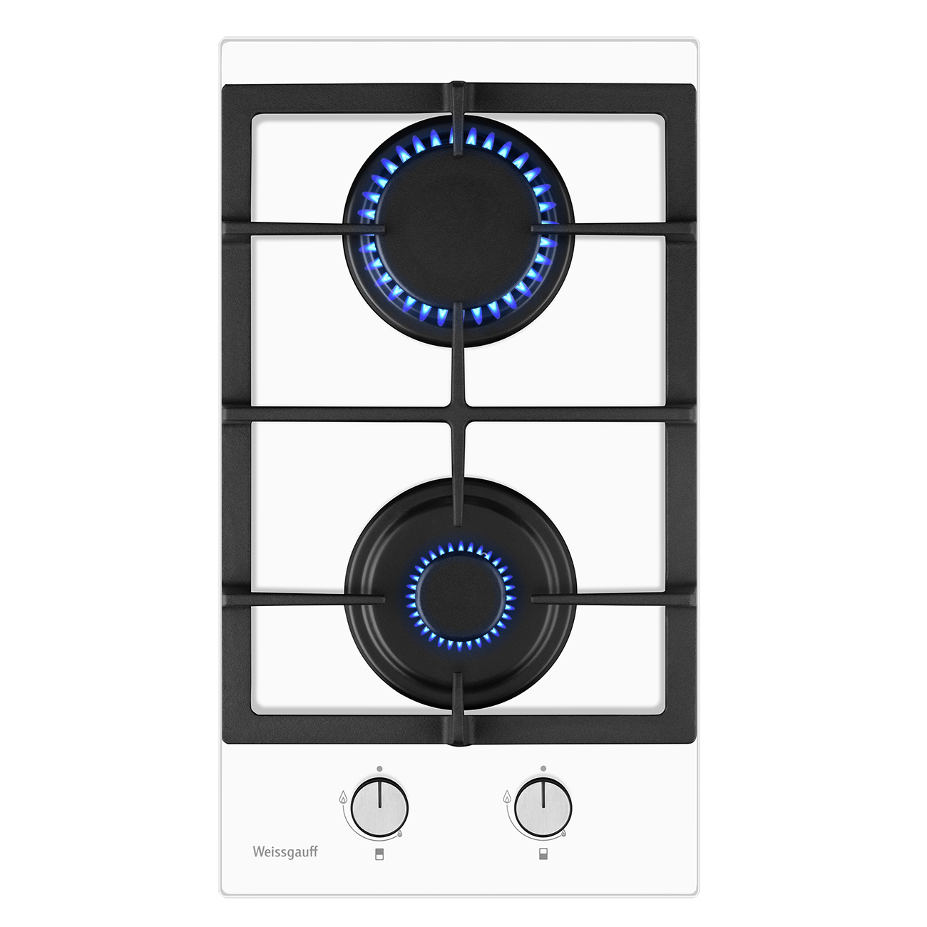 Изображение товара Газовая варочная панель Weissgauff HGG 320 WGV 29 см 2 конфорки белый стекло