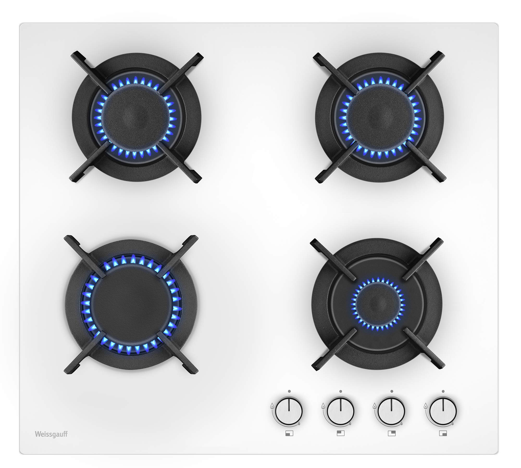 Изображение товара Газовая варочная панель Weissgauff HG 640 WGV 60 см 4 конфорки белое стекло
