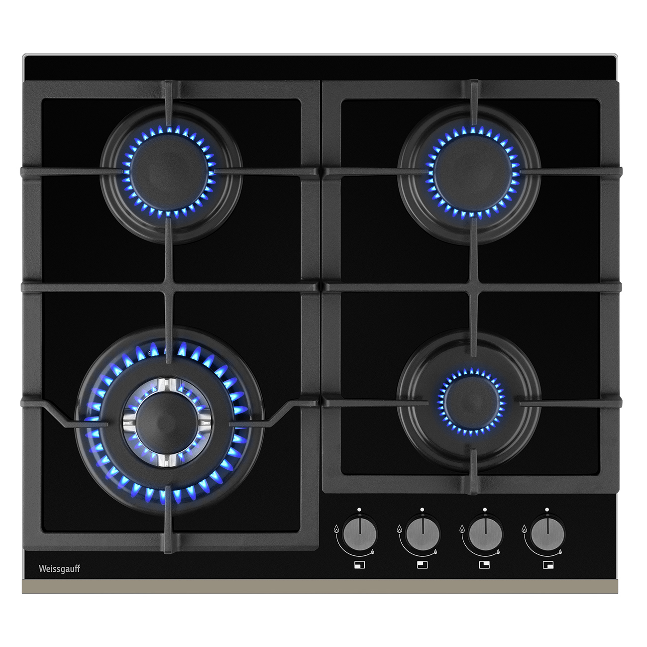 Изображение товара Газовая варочная панель Weissgauff HGG 645 BGXBV 60 см 4 конфорки черный