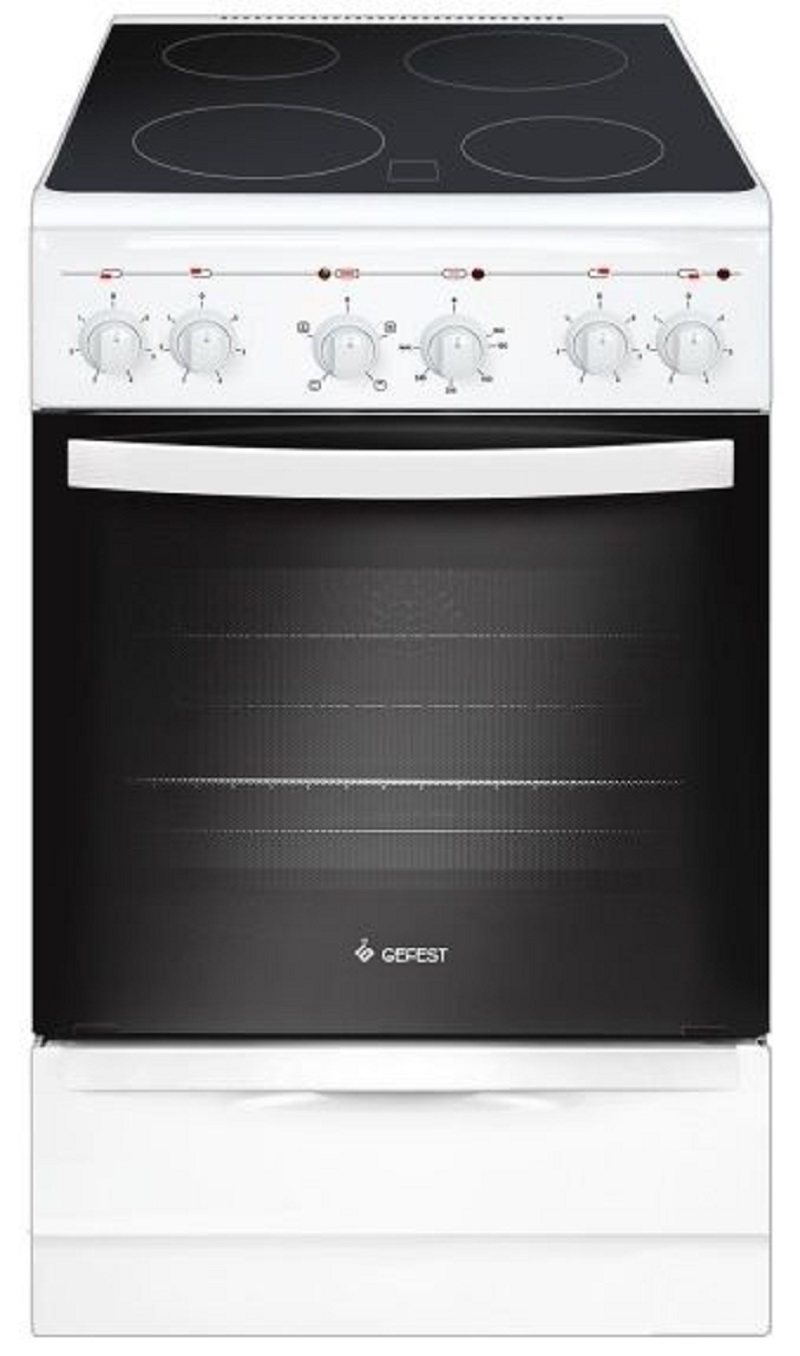 Изображение товара Электрическая плита с духовкой GEFEST 5160-02 0095 белая стеклокерамика 50x85 см
