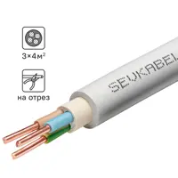 Изображение товара Кабель Севкабель NYM нг-LS 3x4 10 м для монтажа электрических систем