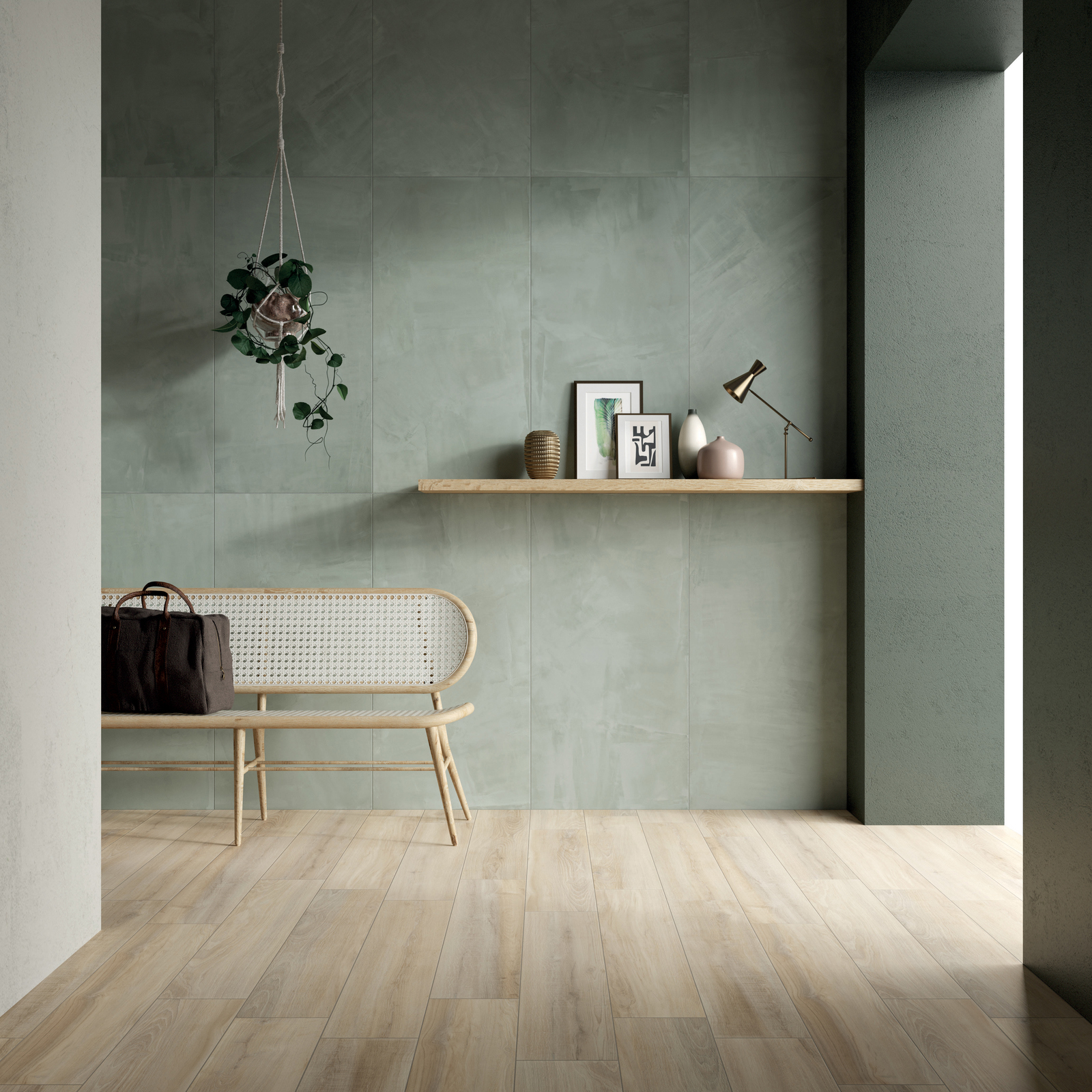 Изображение товара Плитка Dado ceramica Paint Salvia 60x120см 1.44 м² цвет серо-зеленый