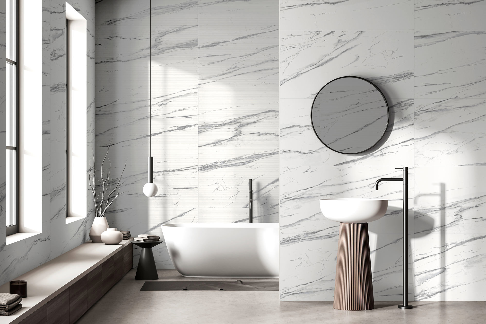 Изображение товара Керамогранит 60x120 см белый матовый эффект мрамора коллекция Lasa