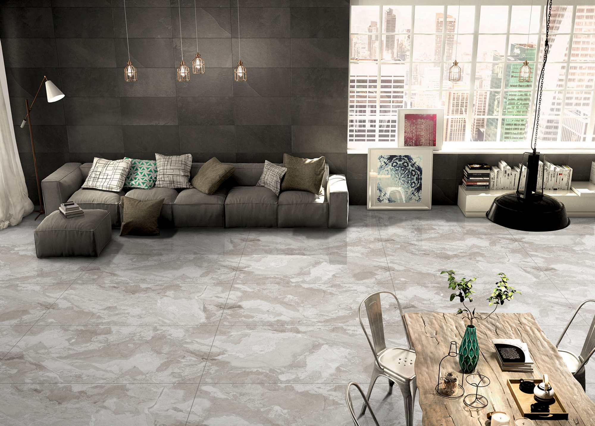 Изображение товара Керамогранит Global Tile Polenta_GT GT120603701PR 60x120см 1.44 м² цвет серый
