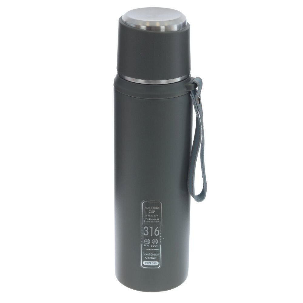 Изображение товара Термос 1000 мл металлический серый/серебристый для горячих и холодных напитков