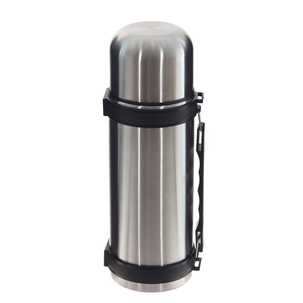 Изображение товара Термос 1100 мл металлический с винтовой пробкой и ручкой серый
