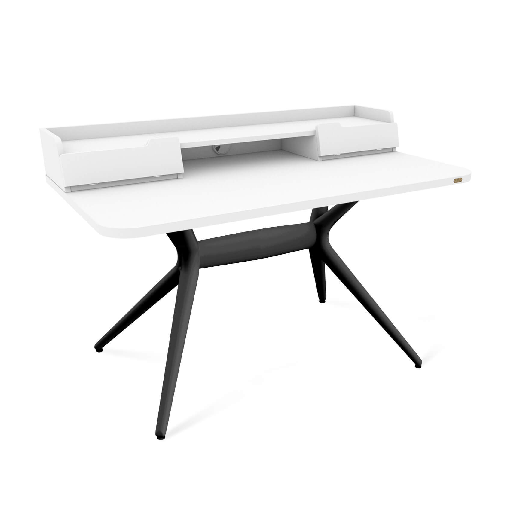 Изображение товара Стол Sheffilton 9866014504 прямоугольный белый ЛДСП с ящиками и кабель-менеджментом