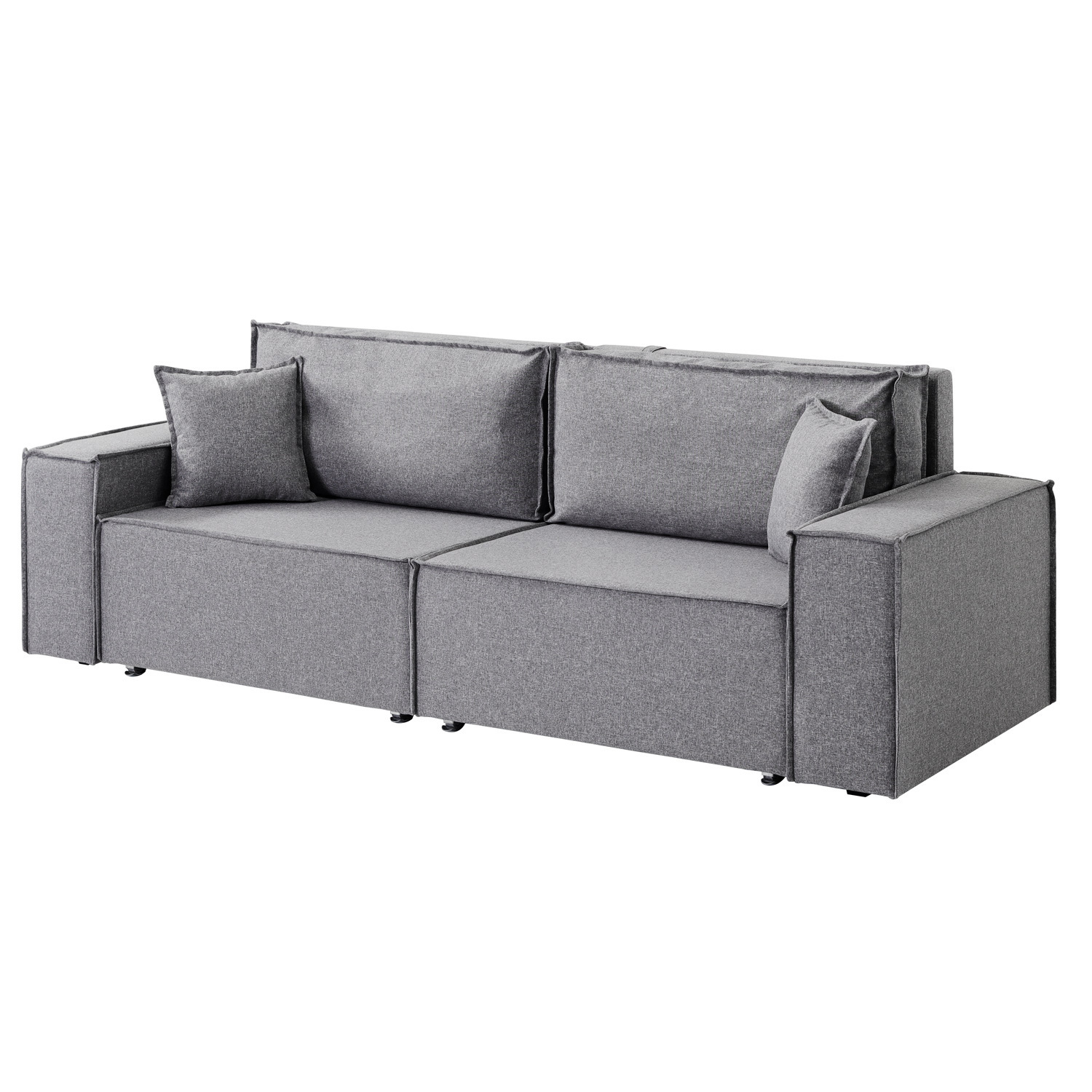 Изображение товара Диван-кровать NRAVA Loft M 247x89x100 см рогожка серый с механизмом Еврокнижка