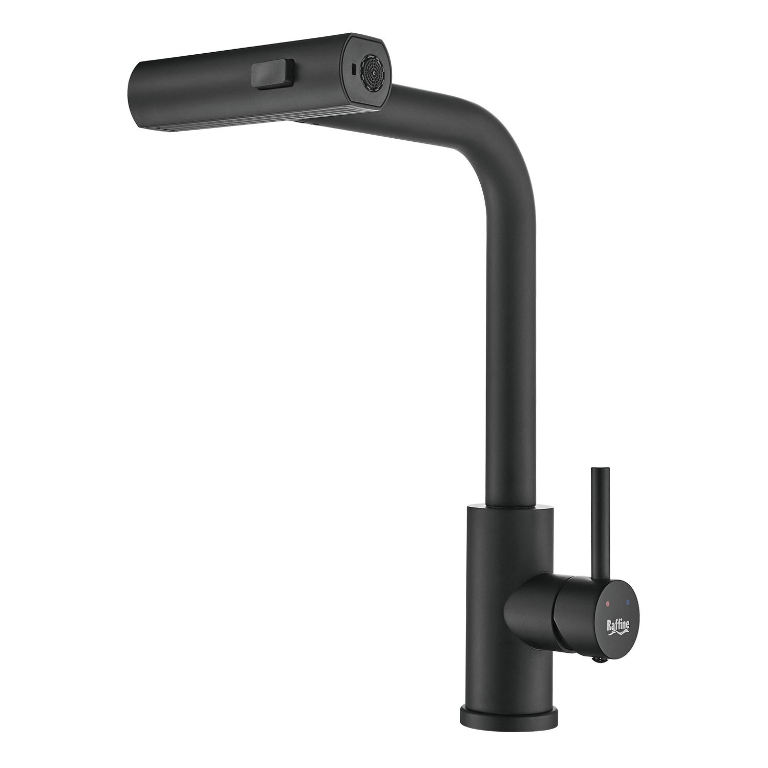 Изображение товара Кухонный смеситель Raffine F203H с выдвижным изливом и черным покрытием