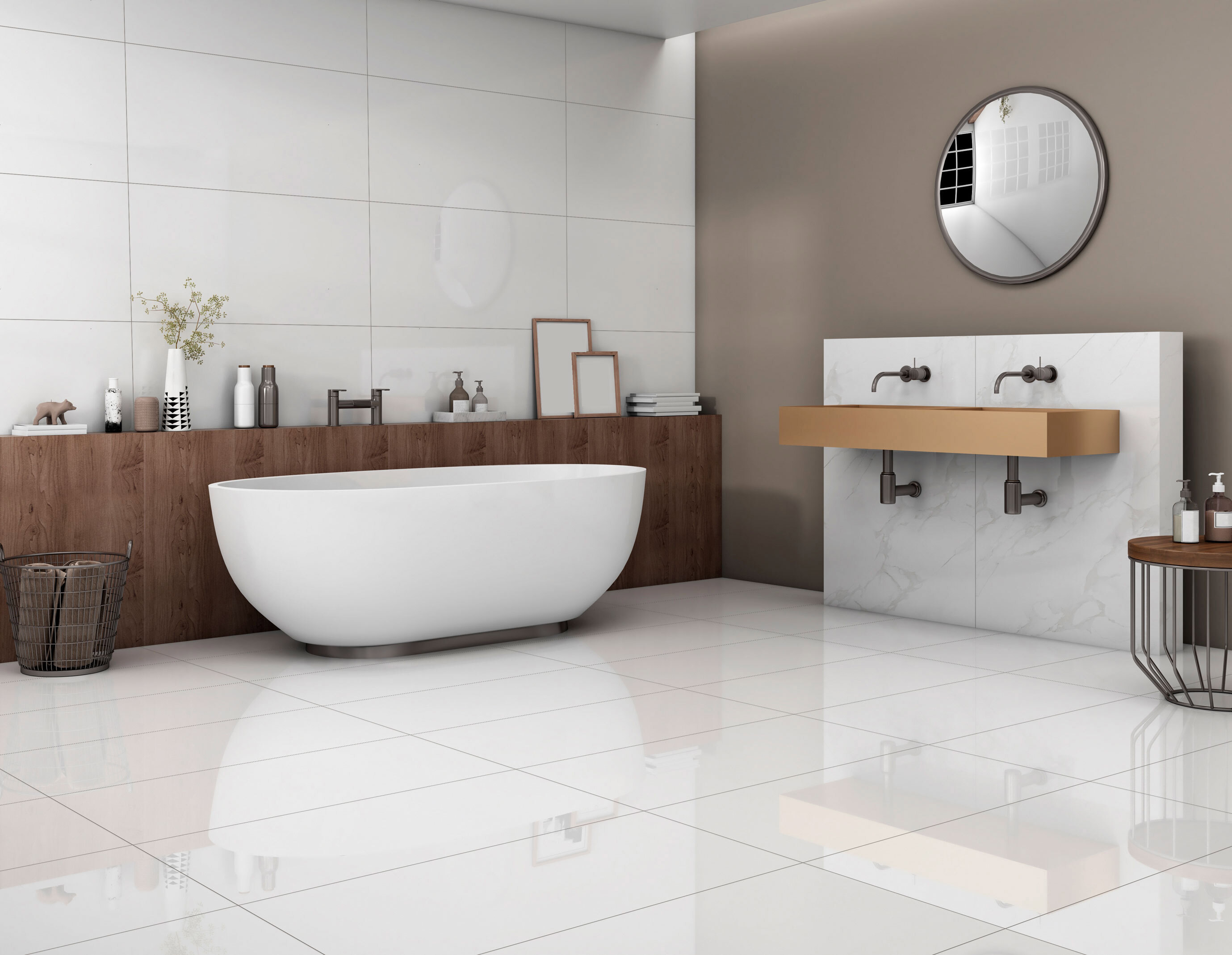 Изображение товара Керамогранит белый 60x120 см Princess_GT Global Tile для внутренней и внешней облицовки