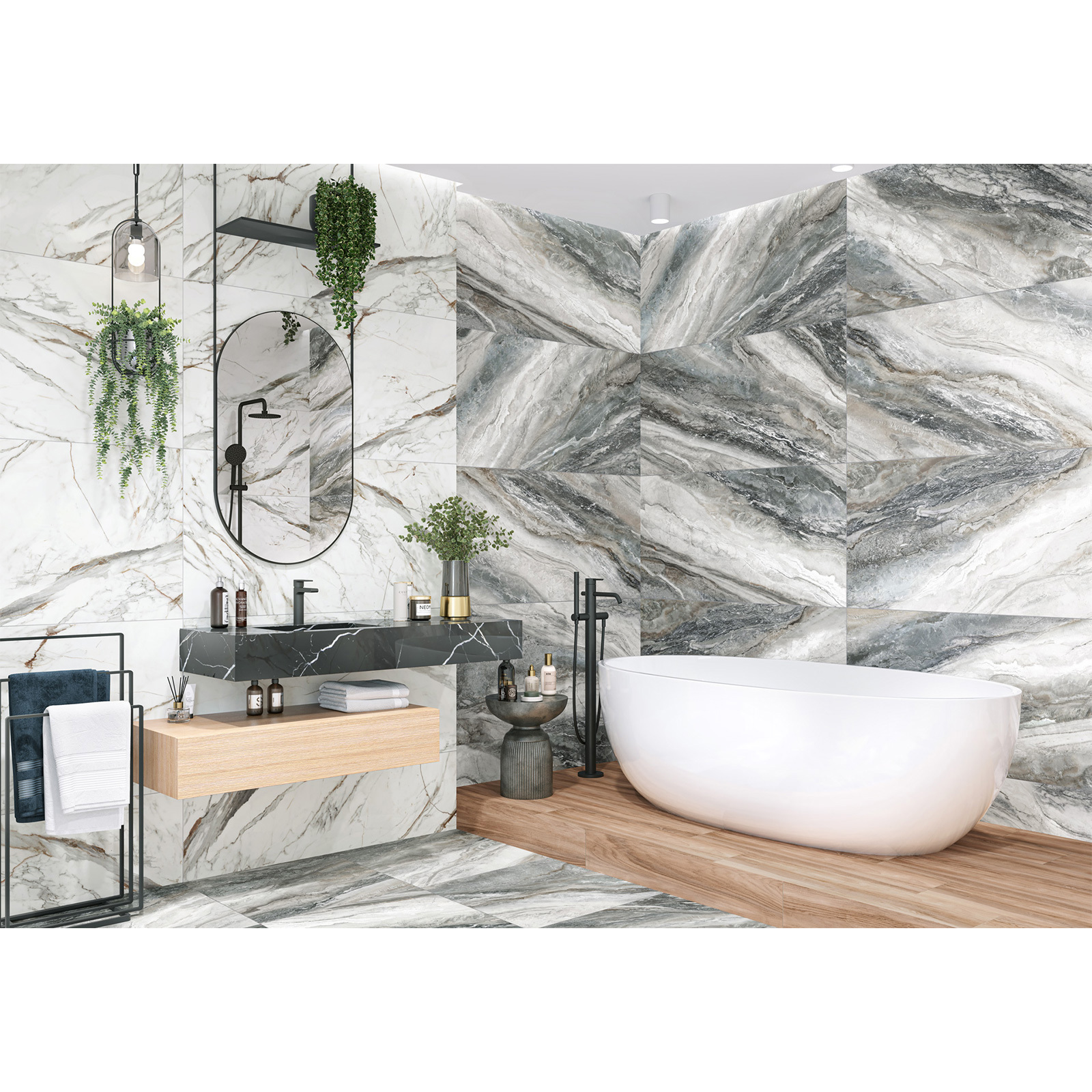 Изображение товара Керамогранит Delacora Simphony D120216M 60x120см 1.44 м² цвет темно-серый