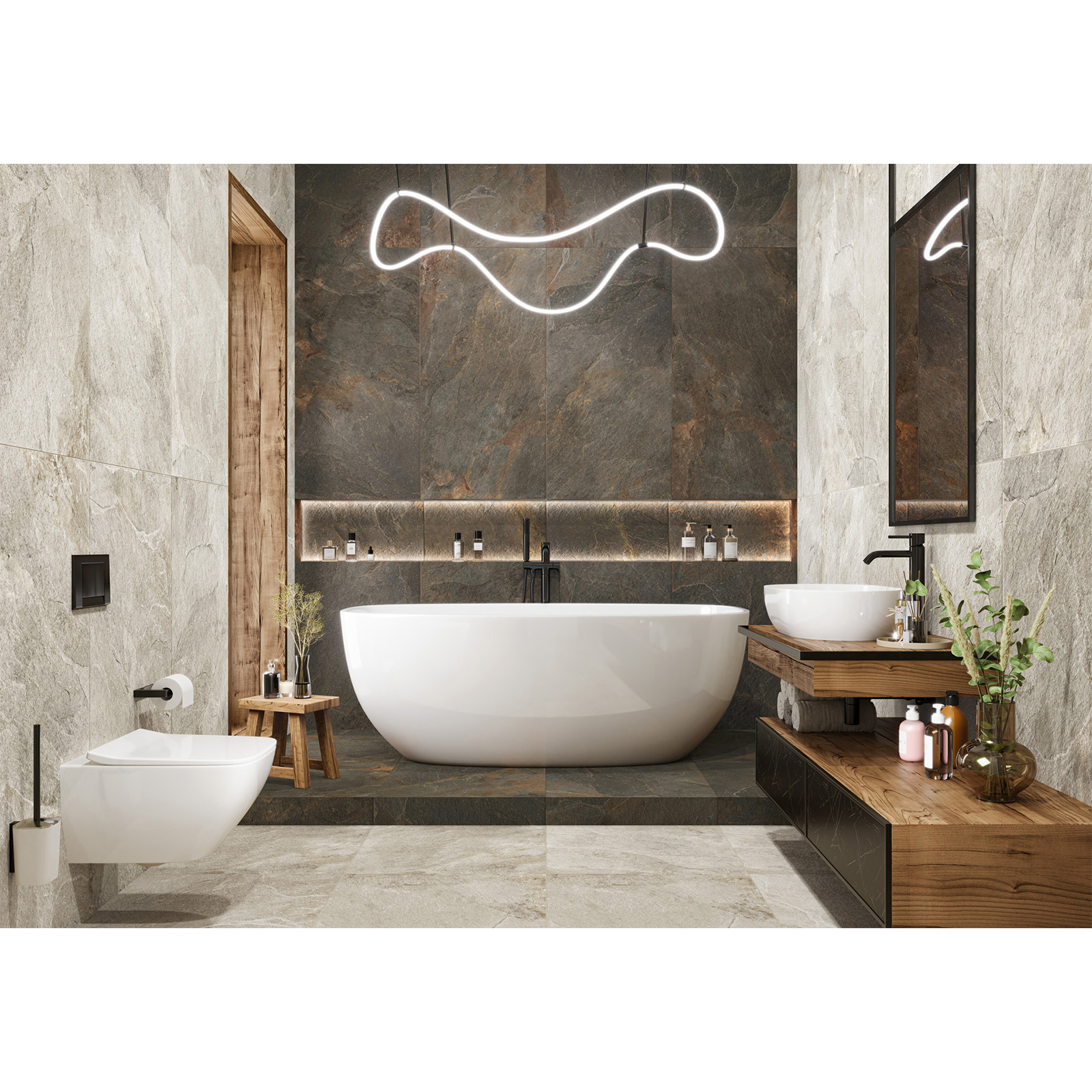 Изображение товара Керамогранит Delacora Stoncrete beige D120225L 60x120 см для пола и стен