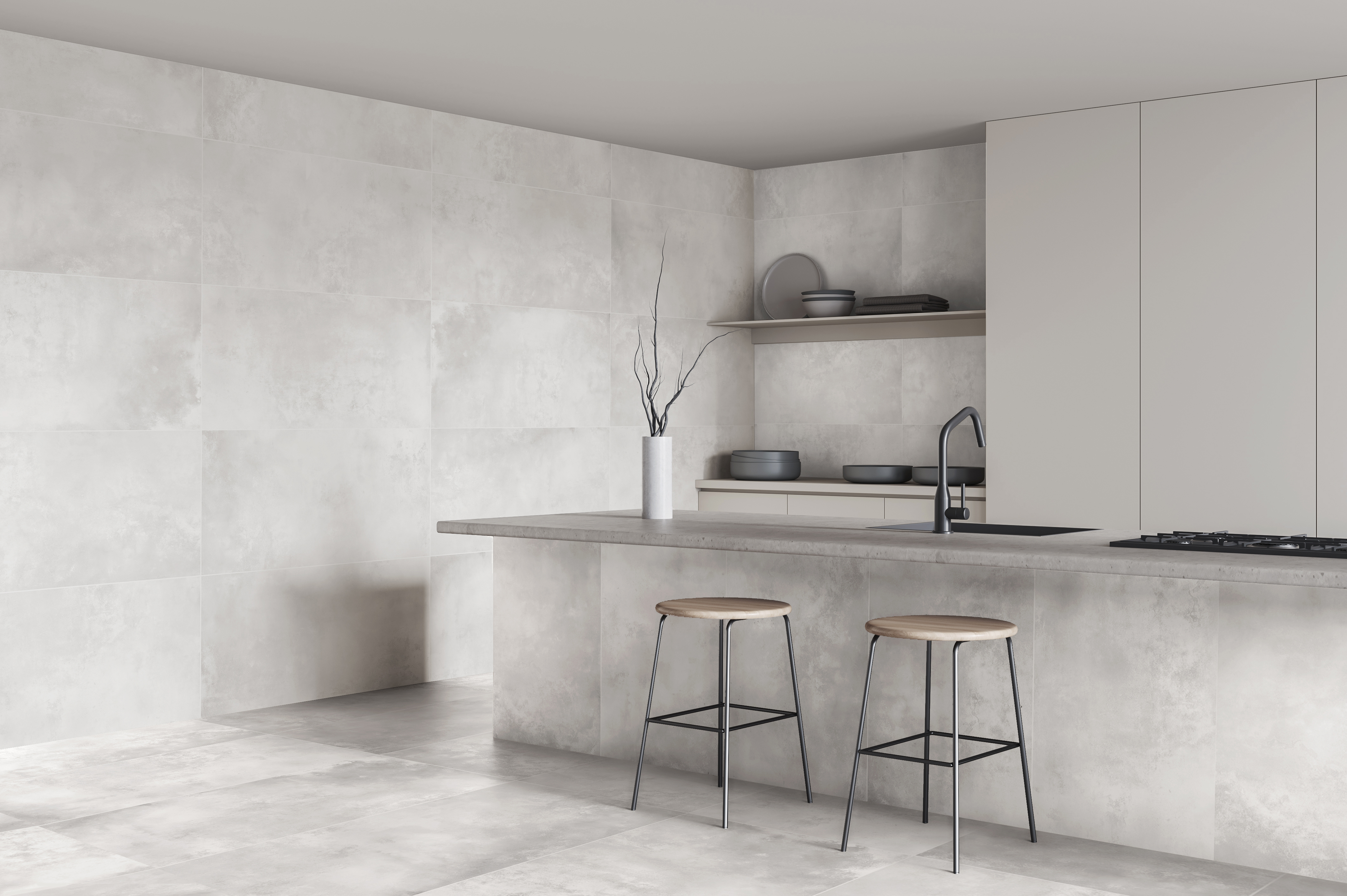 Изображение товара Керамогранит Global tile Vibe GT120603201MR_MSK 60x120см цвет серый бетон