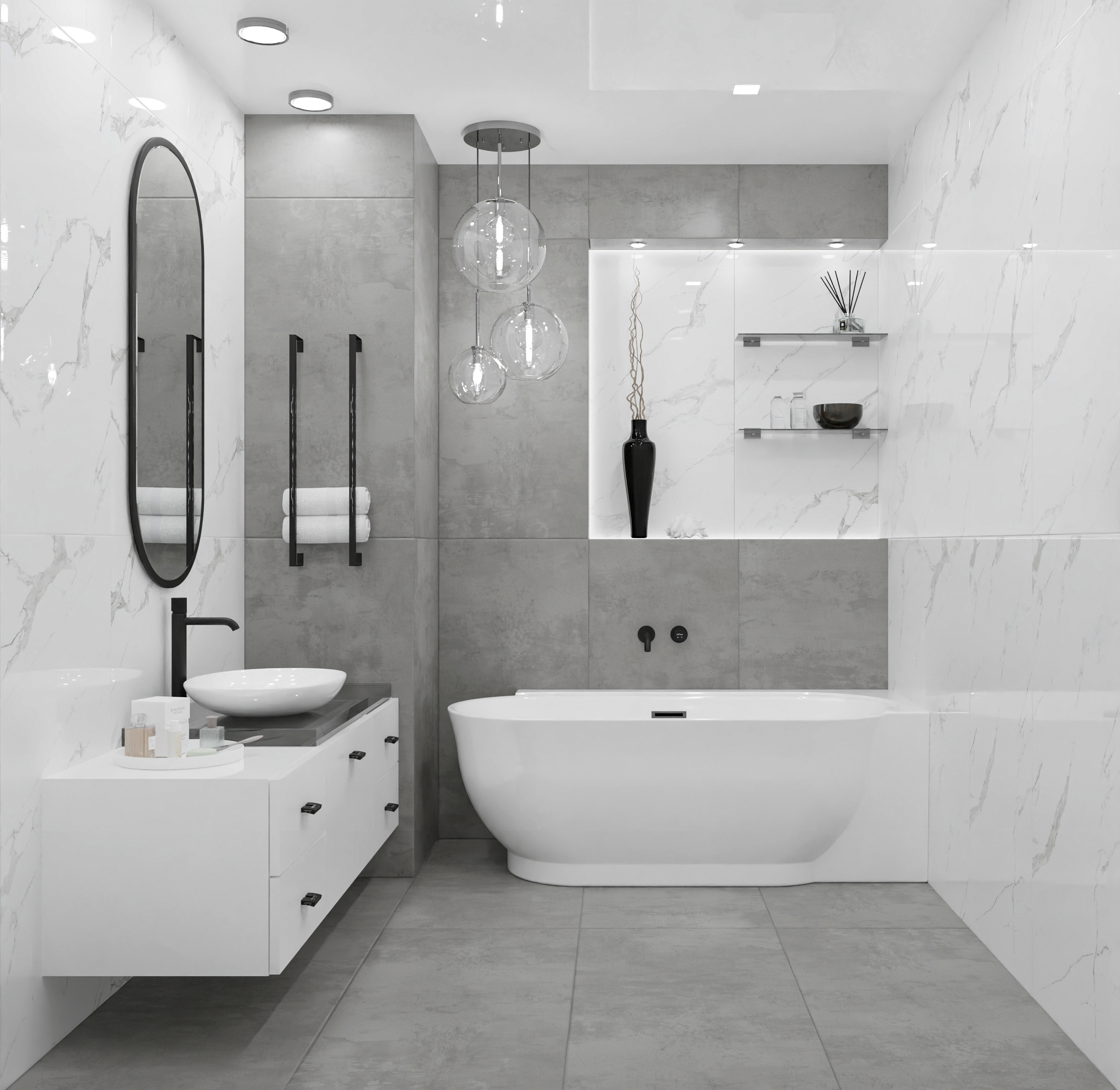 Изображение товара Керамогранит Azori Loft smoky M 60x120 см, темно-серый, имитация бетона