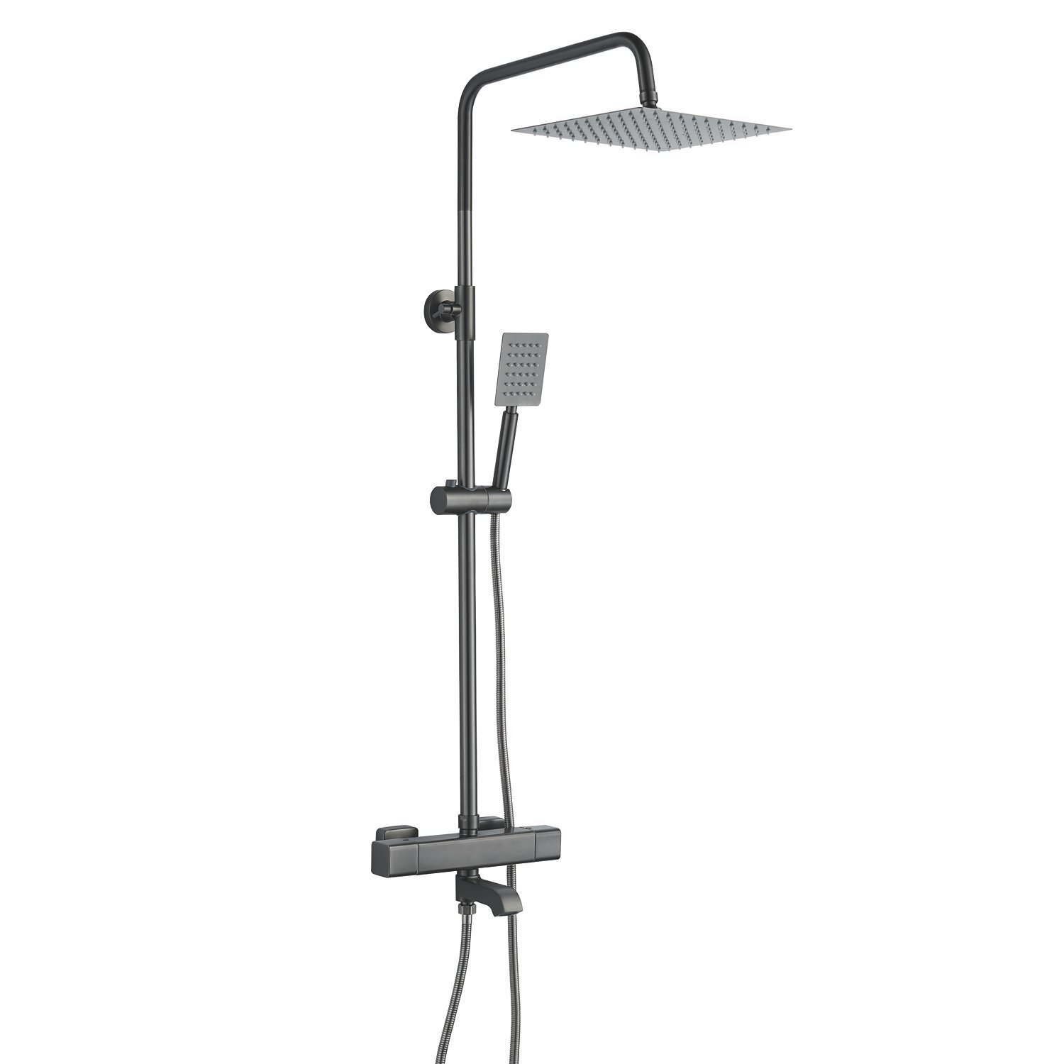 Изображение товара Душевая стойка Shevanik S30t S3096T 3 режимная цвет оружейная сталь