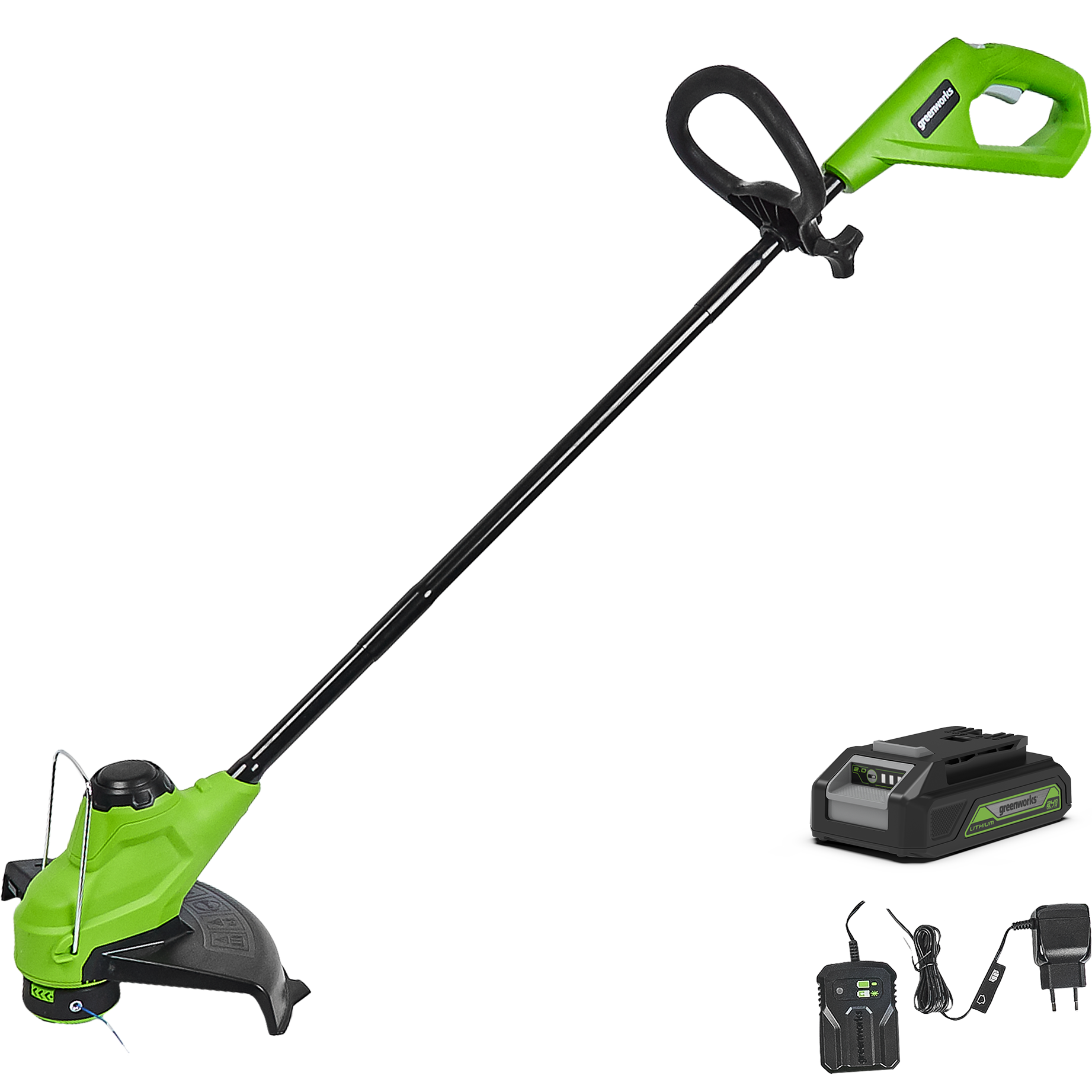 Изображение товара Триммер аккумуляторный GreenWorks 2107207 24В с АКБ и ЗУ