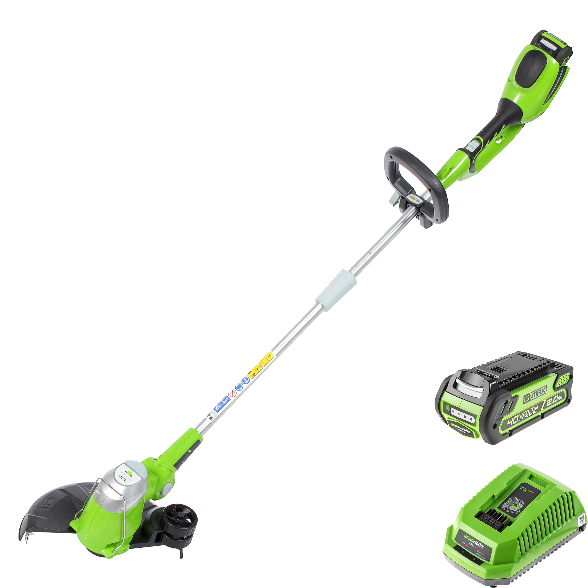 Изображение товара Триммер аккумуляторный GreenWorks G40LTK2 40 В 1x2.5 Ач АКБ и ЗУ входит в комплект