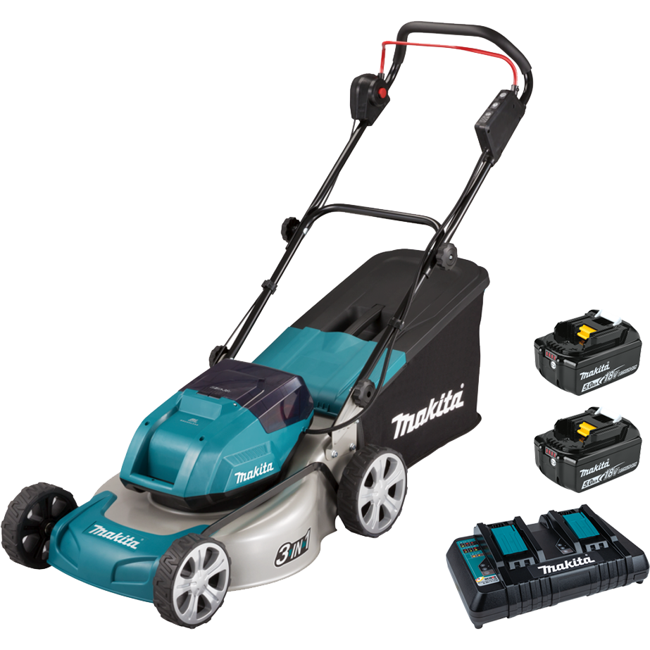 Изображение товара Газонокосилка аккумуляторная Makita DLM460PT2 36 В 46 см с двумя аккумуляторами