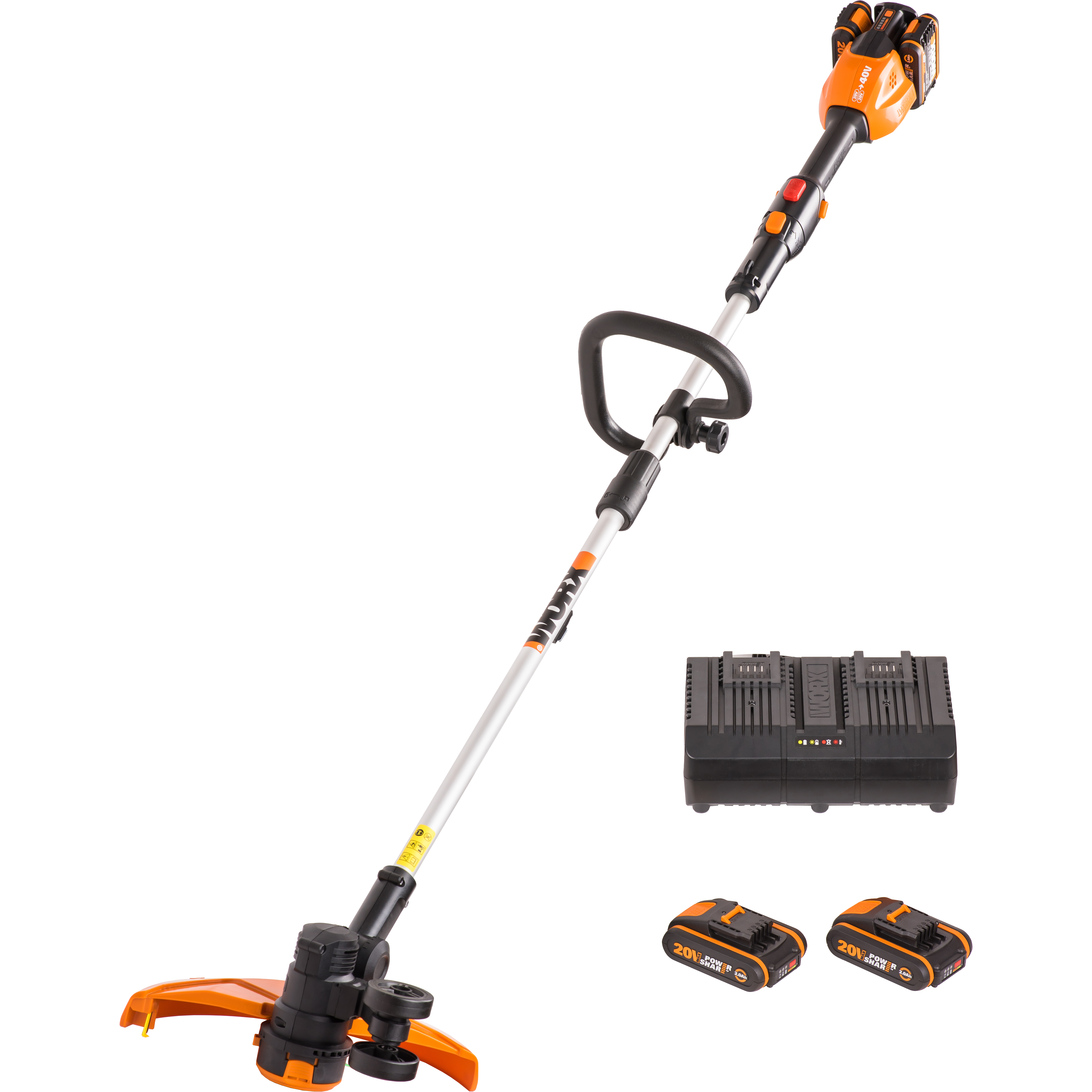 Изображение товара Аккумуляторный триммер Worx WP185E 40 В с двумя аккумуляторами и кромкорезом
