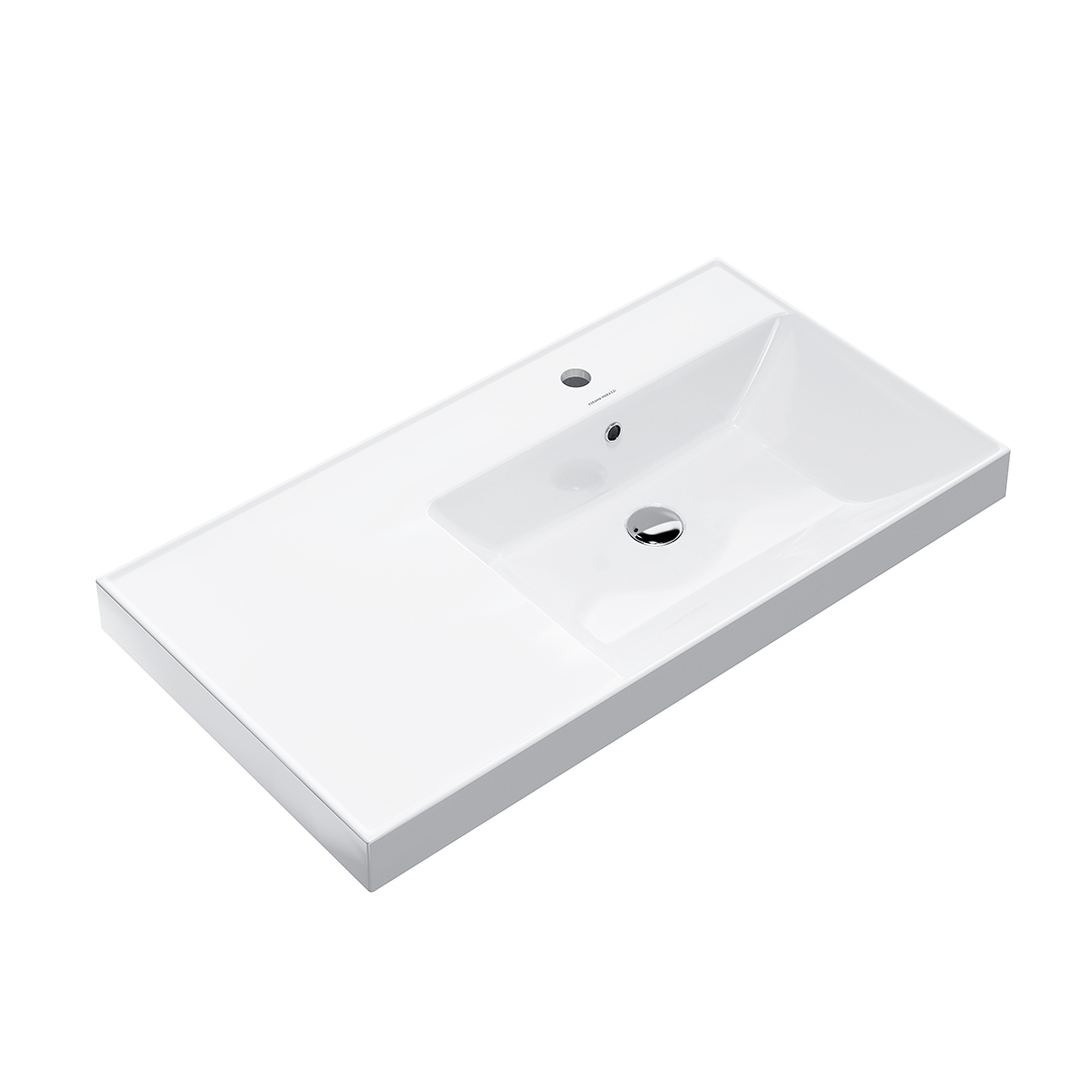 Изображение товара Раковина Kerama Marazzi Cubo CU.wb.90Rh подвесная белая 90,5×48,5 см