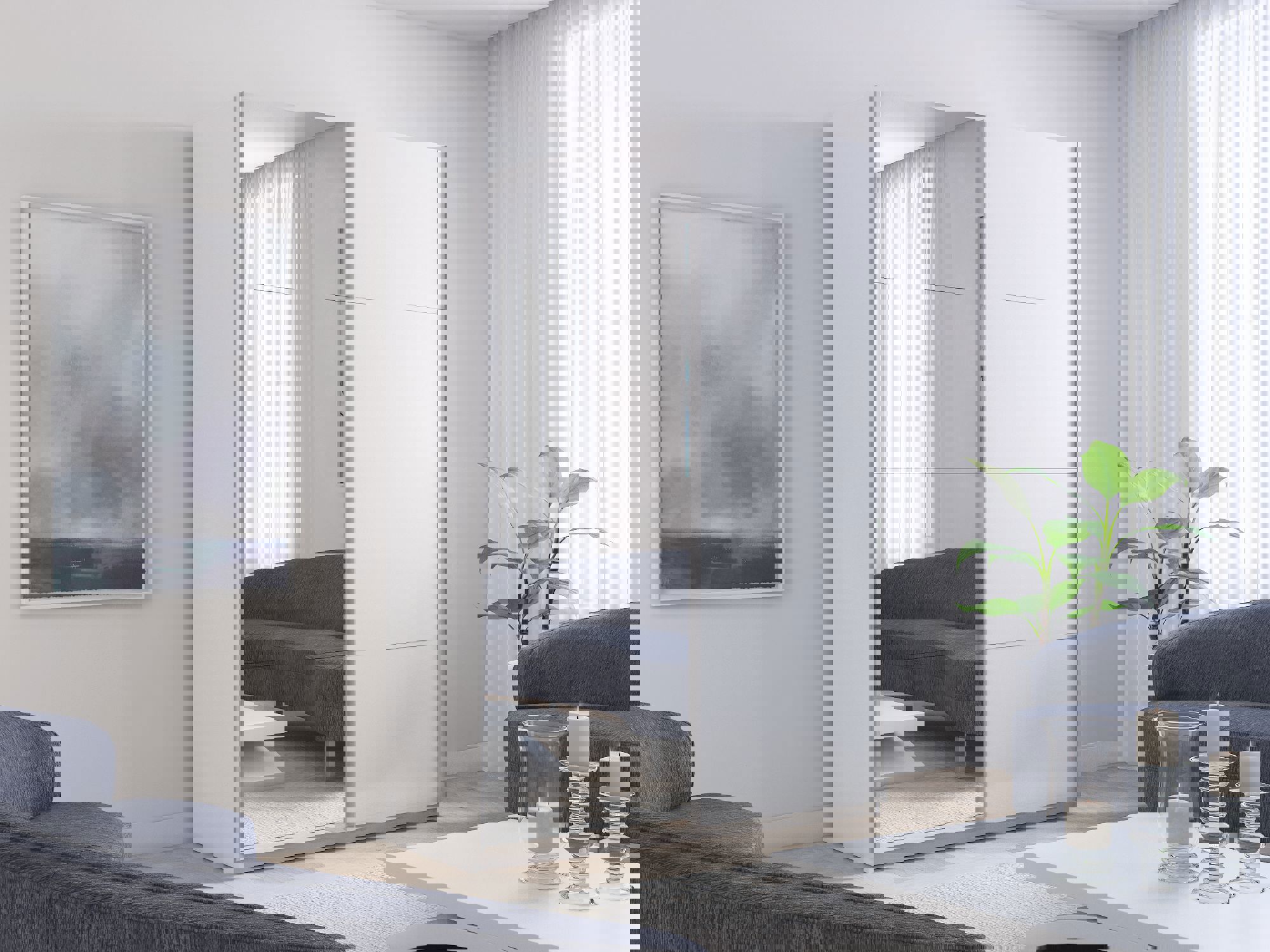 Изображение товара Шкаф-купе двухдверный Прайм из ЛДСП с зеркальными фасадами 140x230 см Россия