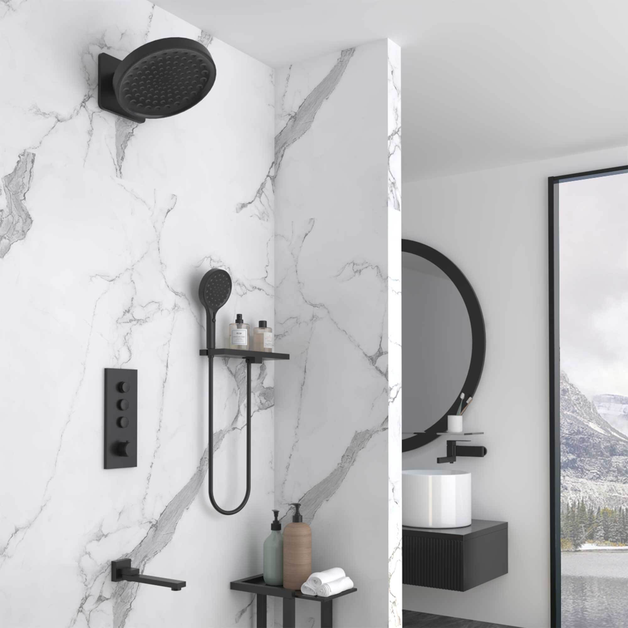 Изображение товара Душевая система VINCEA VSFW-433TI3RMB скрытого монтажа черный 4 режима