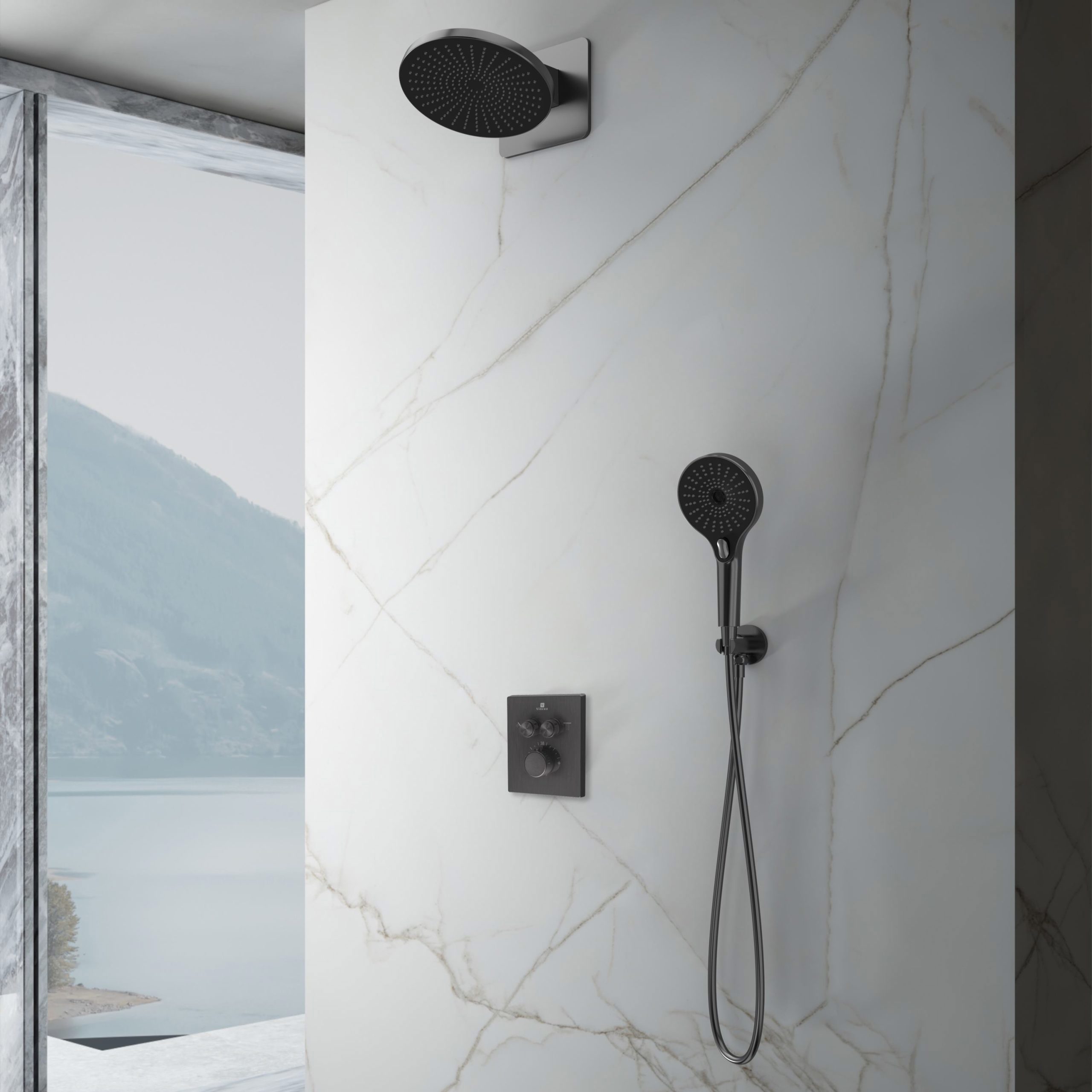 Изображение товара Душевая система VINCEA Inspire VSFW-3I21MT5GM с влагостойким монтажом и трехрежимным душем
