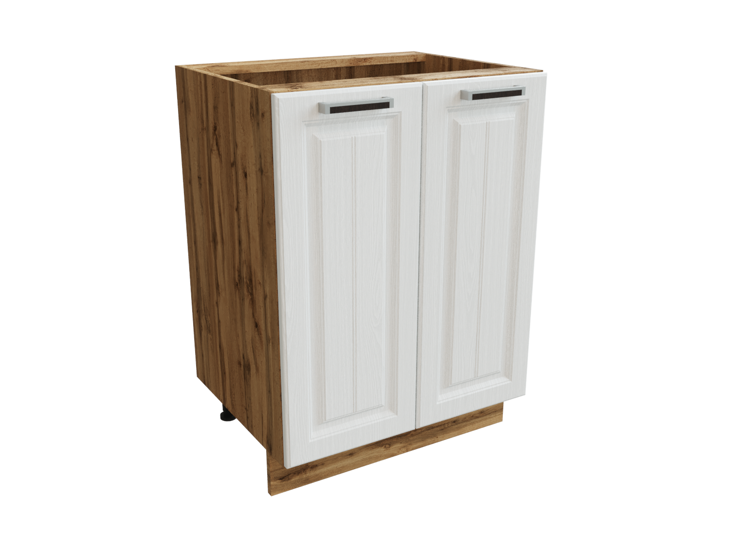 Изображение товара Напольный шкаф Прага 60x81.60x47.80 см фасад белый МДФ каркас дуб вотан МДФ Сурская Мебель 2515286399266