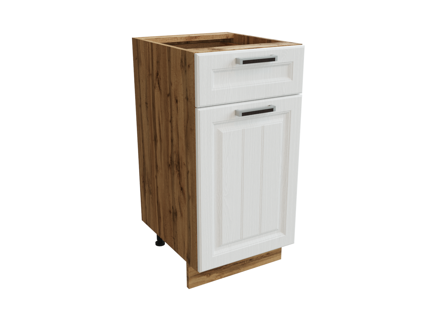 Изображение товара Напольный шкаф Прага 1 ящик 40x81.6x47.8 см белый дуб вотан МДФ мебель для кухни