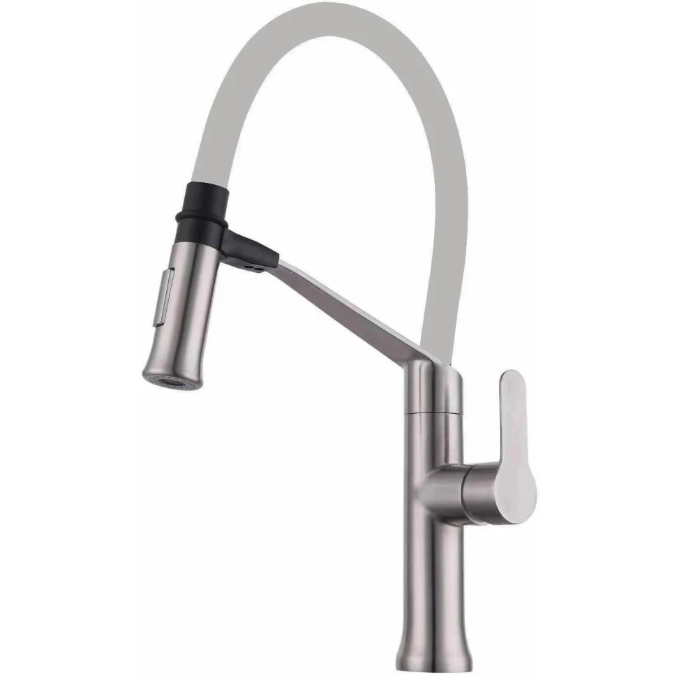 Изображение товара Смеситель для кухни Savol S-SUS6013-04 гибкий излив 17.4 см цвет сатин Изображение товара Смеситель для кухни Savol S-SUS6013-04 гибкий излив 17.4 см цвет сатин