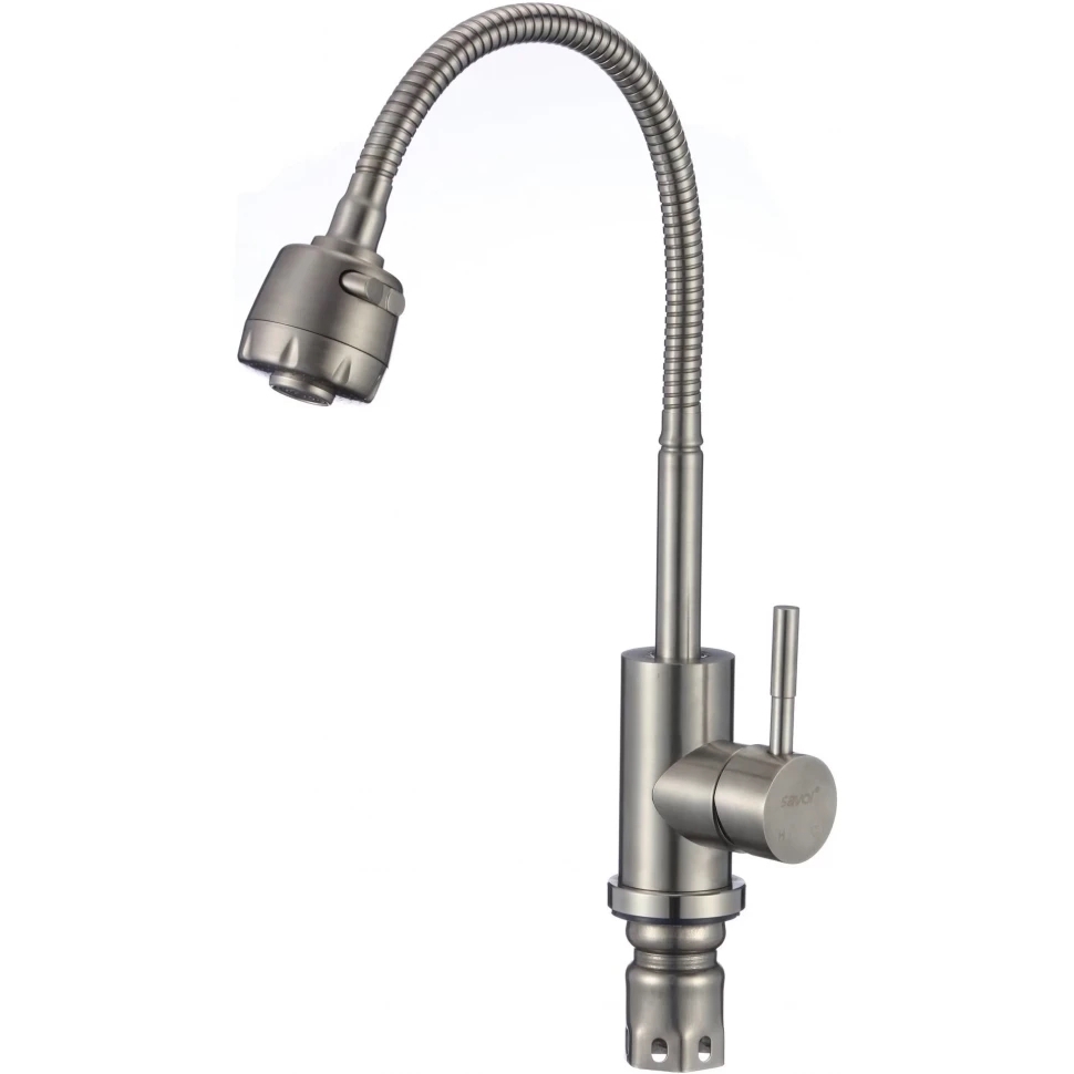 Изображение товара Смеситель для кухни Savol S-SUS3002-1 гибкий излив 26.4 см цвет сатин Изображение товара Смеситель для кухни Savol S-SUS3002-1 гибкий излив 26.4 см цвет сатин
