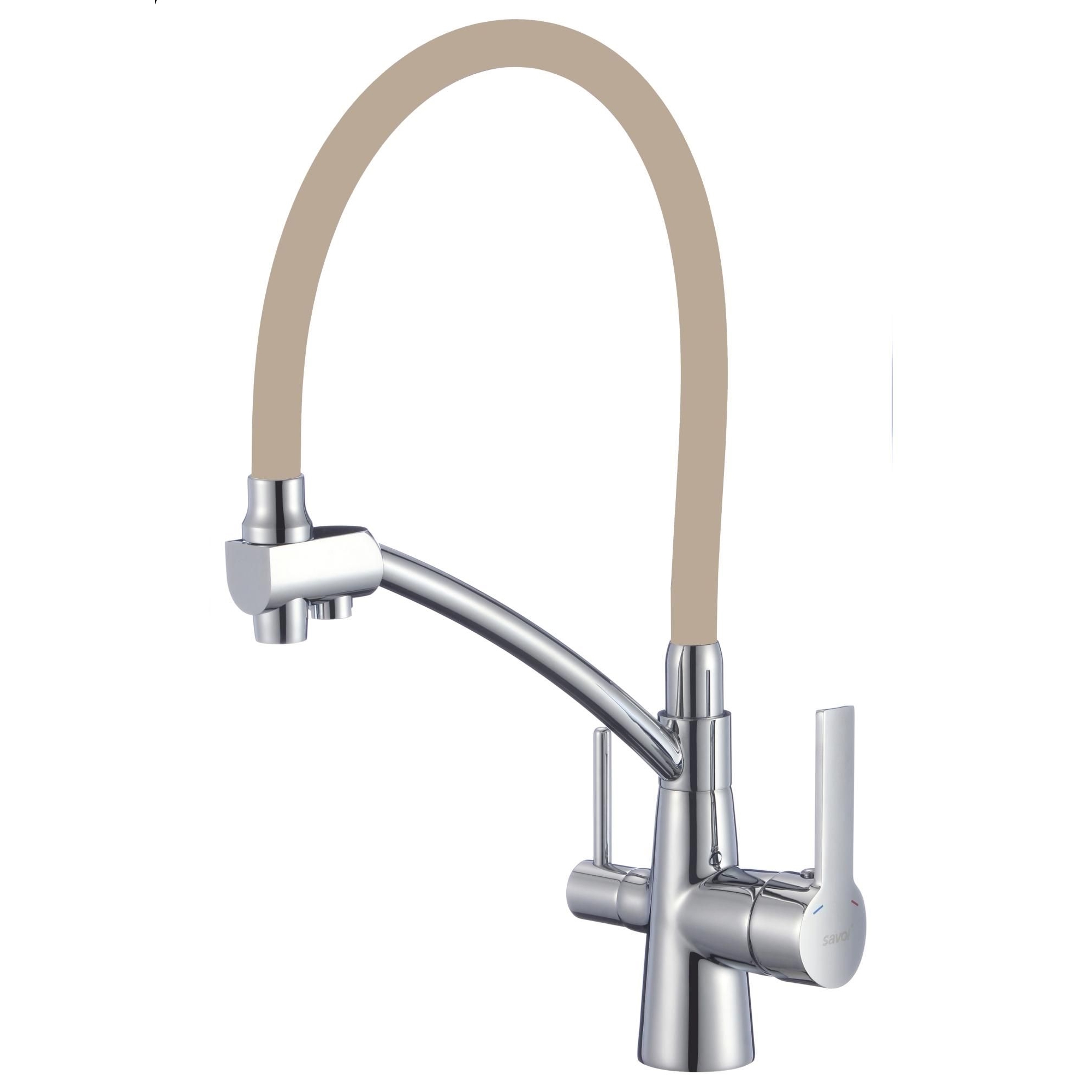Изображение товара Смеситель для кухни Savol S-L1805-12 гибкий излив 20 см цвет хром