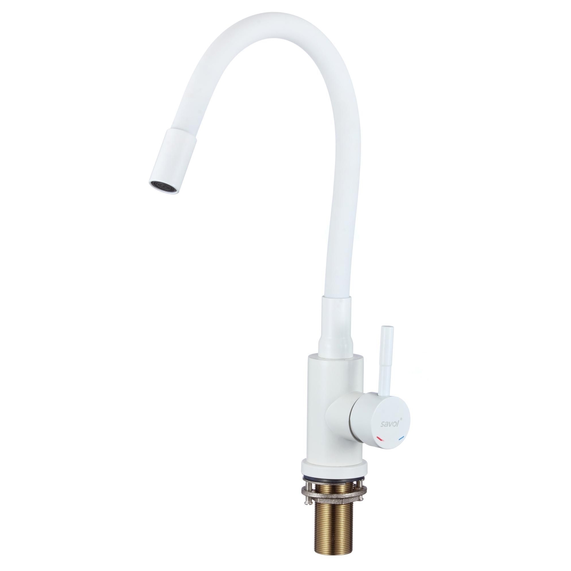Изображение товара Кухонный смеситель Savol S-3002W-02 гибкий излив белый