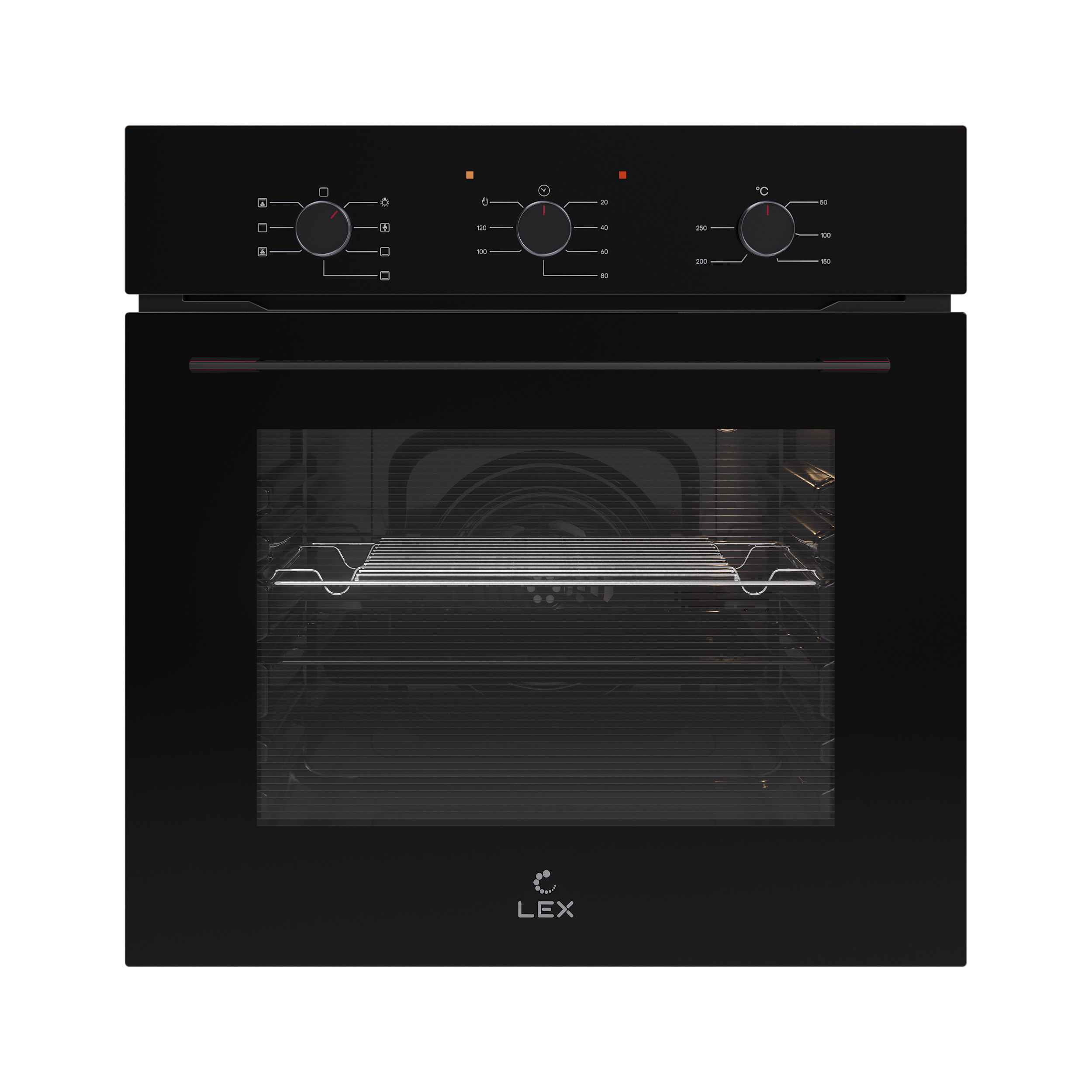 Изображение товара Электрический духовой шкаф Lex EDM 075 BBL черный шириной 60 см с таймером и грилем
