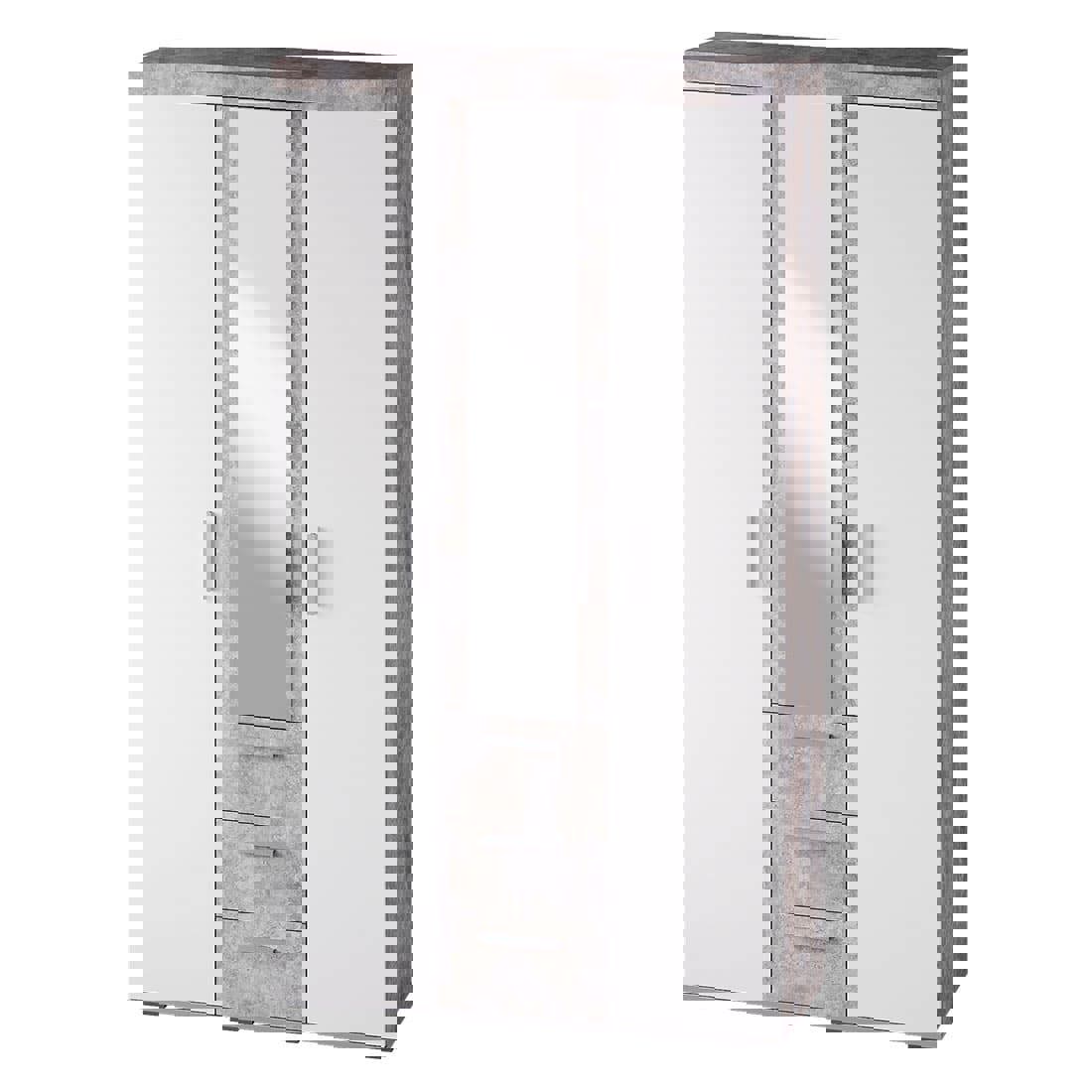 Изображение товара Шкаф распашной BTS Инстайл 120.2x217.6x51 см бело-бетон современный стиль