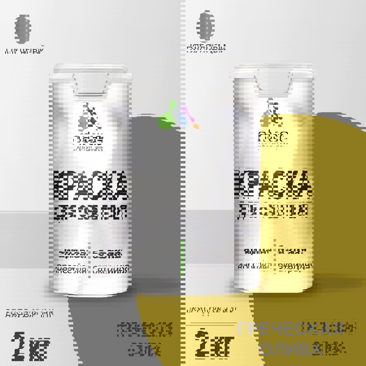 Изображение товара Краска для OSB дерева минеральных поверхностей Malare Wood быстросохнущая полуглянцевая цвет греческая олива 2 кг