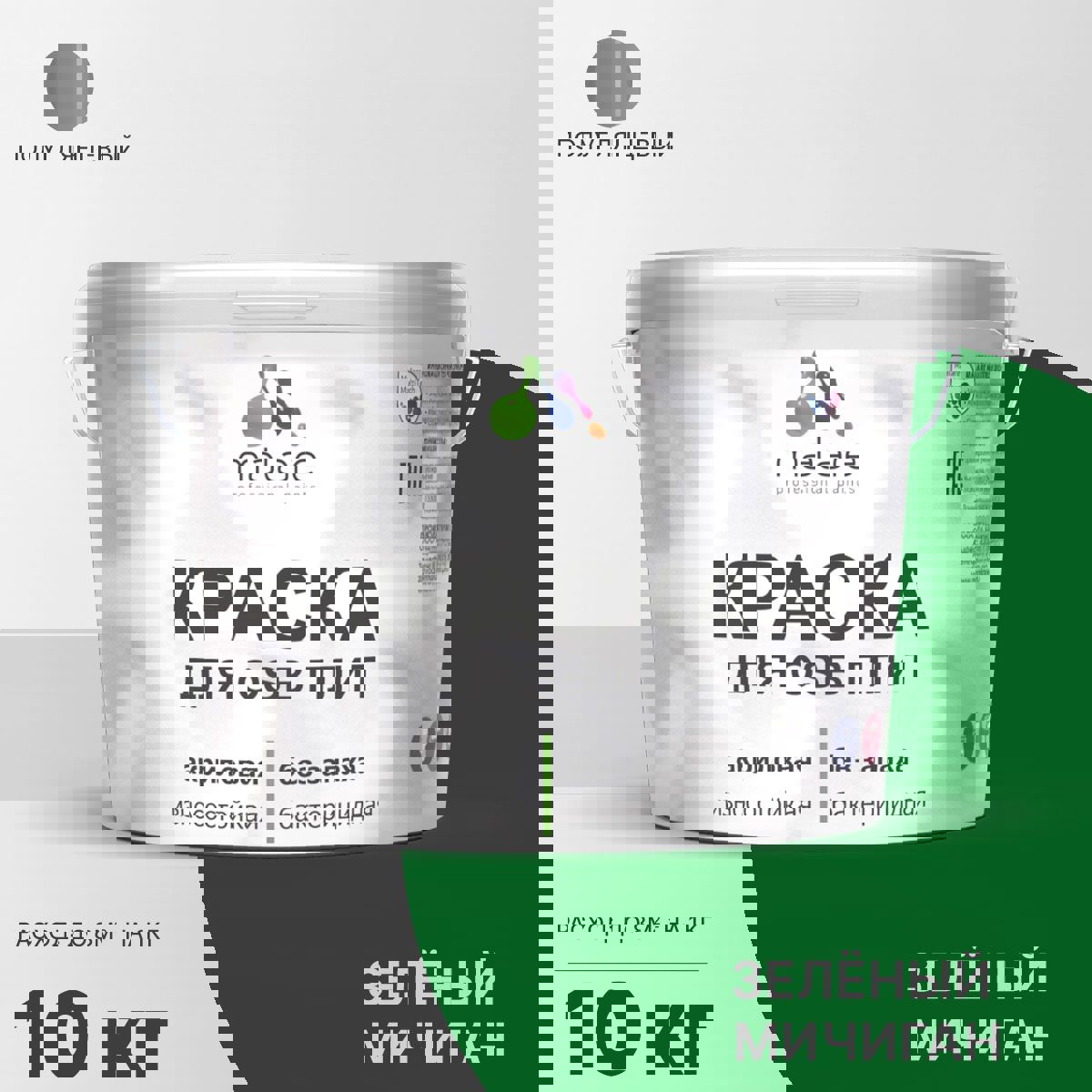 Изображение товара Краска для OSB дерева минеральных поверхностей Malare Wood быстросохнущая полуглянцевая цвет зеленый мичиган 10 кг