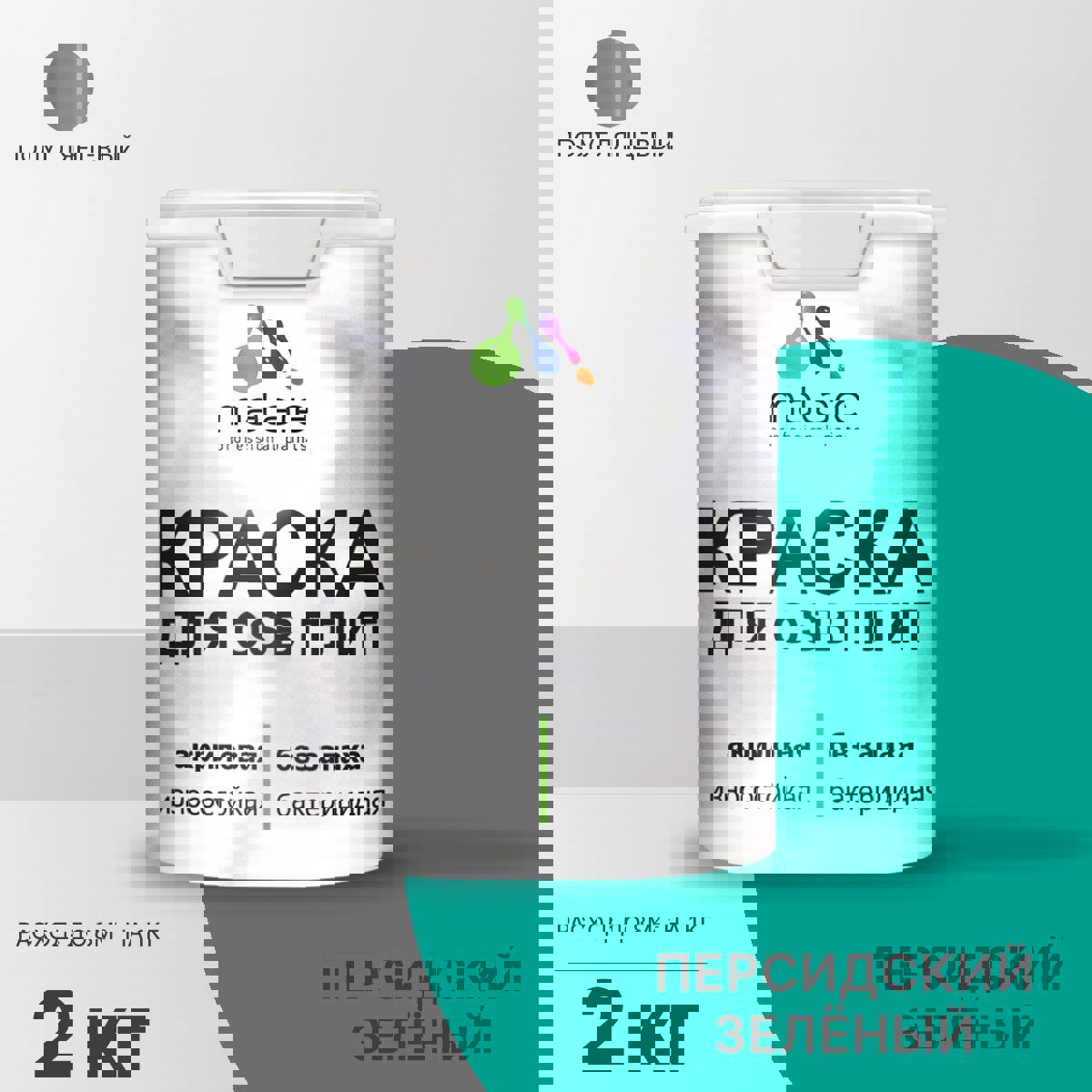 Изображение товара Краска для OSB дерева минеральных поверхностей Malare Wood быстросохнущая полуглянцевая цвет персидский зеленый 2 кг