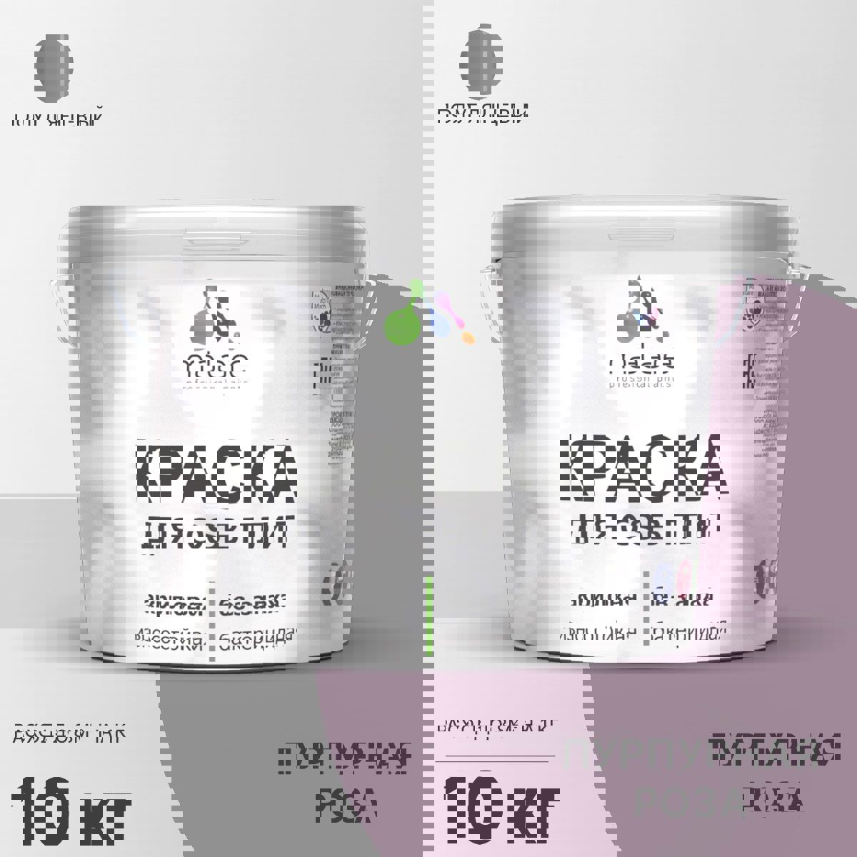 Изображение товара Краска для OSB дерева минеральных поверхностей Malare Wood быстросохнущая полуглянцевая цвет пурпурная роза 10 кг