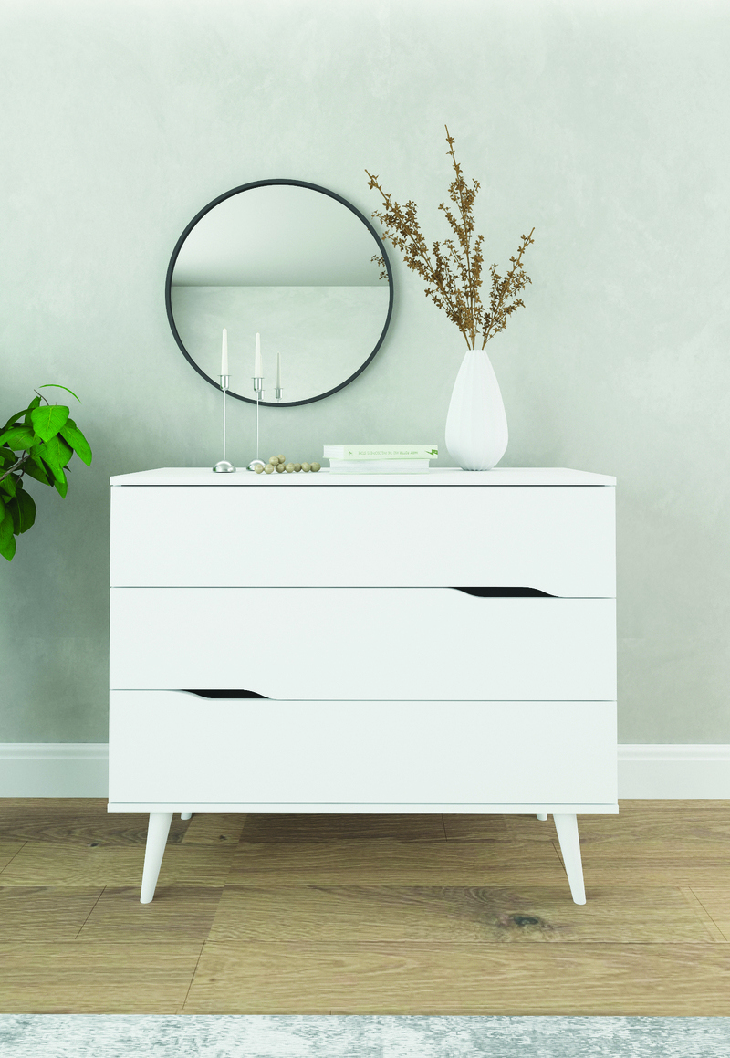 Изображение товара Комод Мебельнов Комфорт с 3 ящиками 100х43х85 см белый