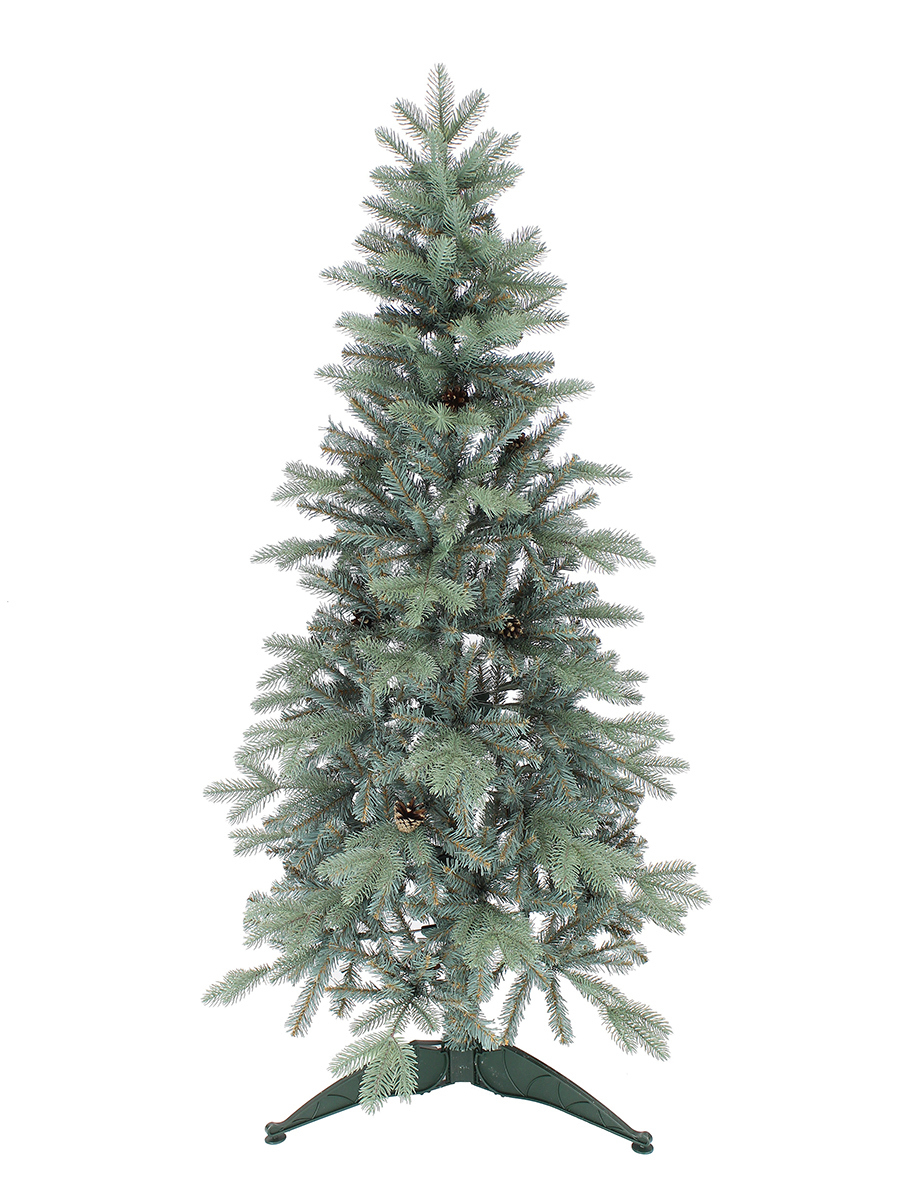 Изображение товара Ель новогодняя искусственная Топаз 120 см голубая с шишками для праздничного интерьера